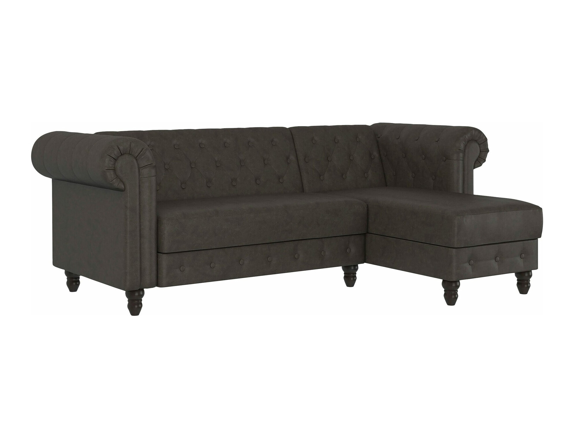 Chesterfield ъглов диван Tulsa 622 (Dakr кафяв)