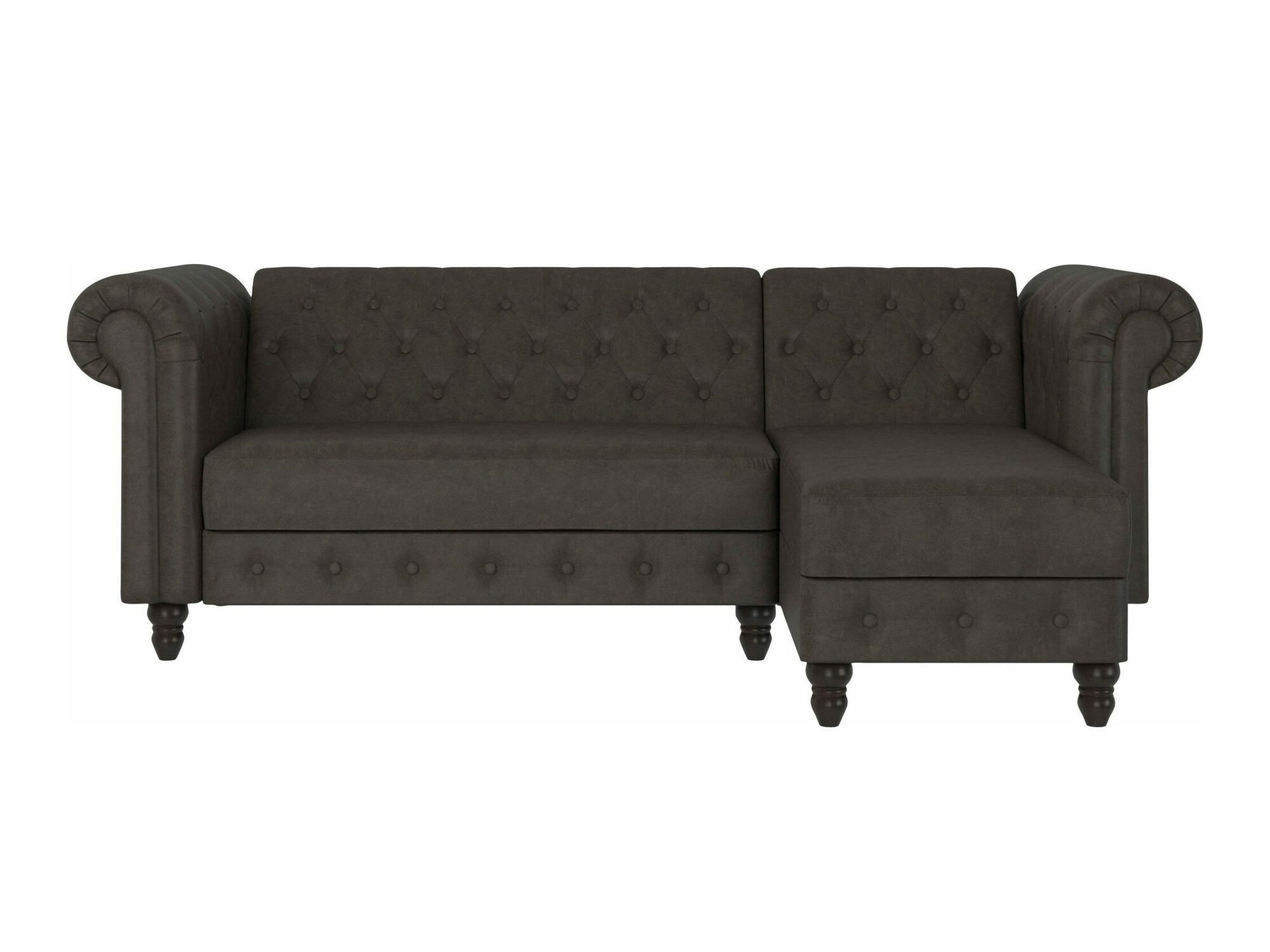 Chesterfield ъглов диван Tulsa 622 (Dakr кафяв)