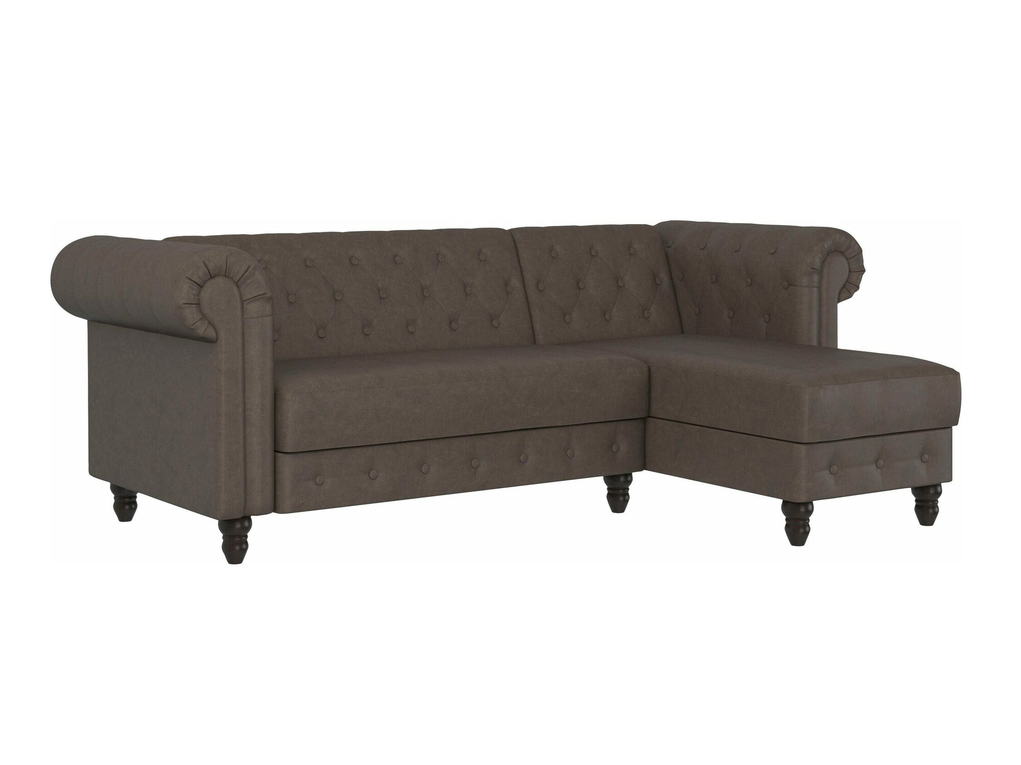 Chesterfield ъглов диван Tulsa 622 (Кафяв)