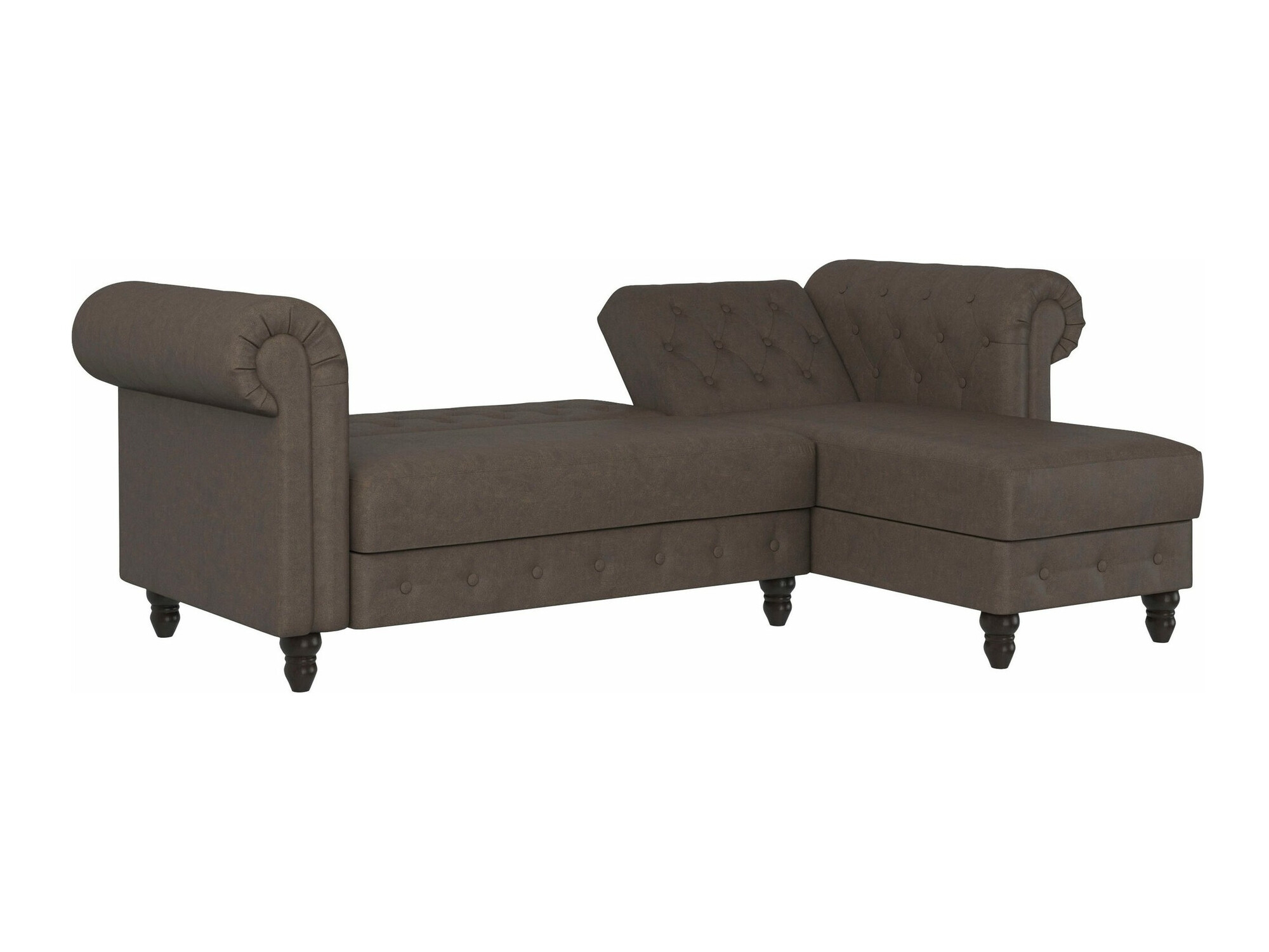 Chesterfield ъглов диван Tulsa 622 (Кафяв)
