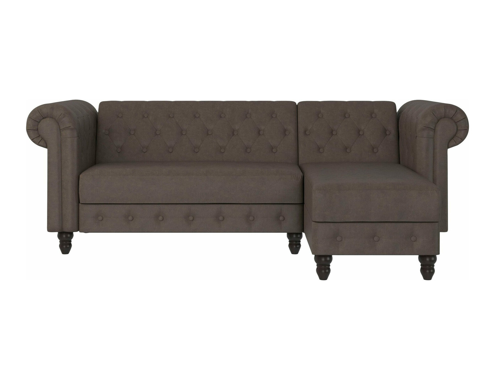 Chesterfield ъглов диван Tulsa 622 (Тъмнокафяв)