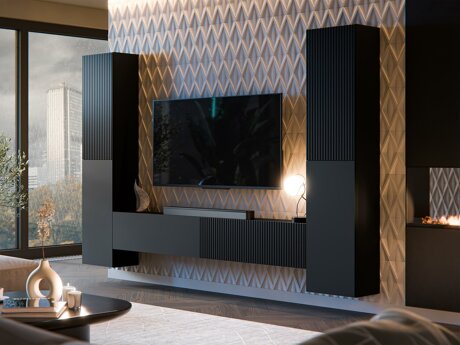 Комплект за хол Calveru 106 (Черен)