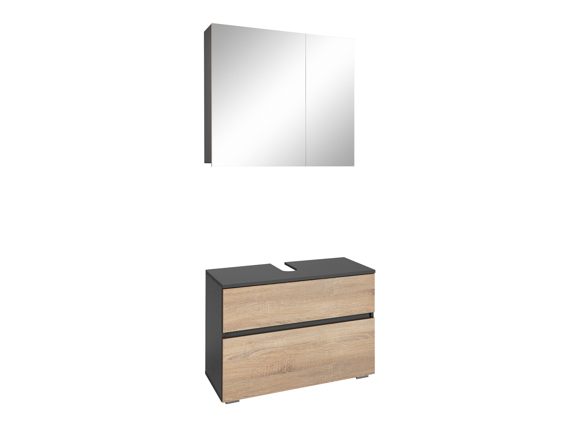 Комплект за баня Soncamu 116 (Антрацит + Дъб)