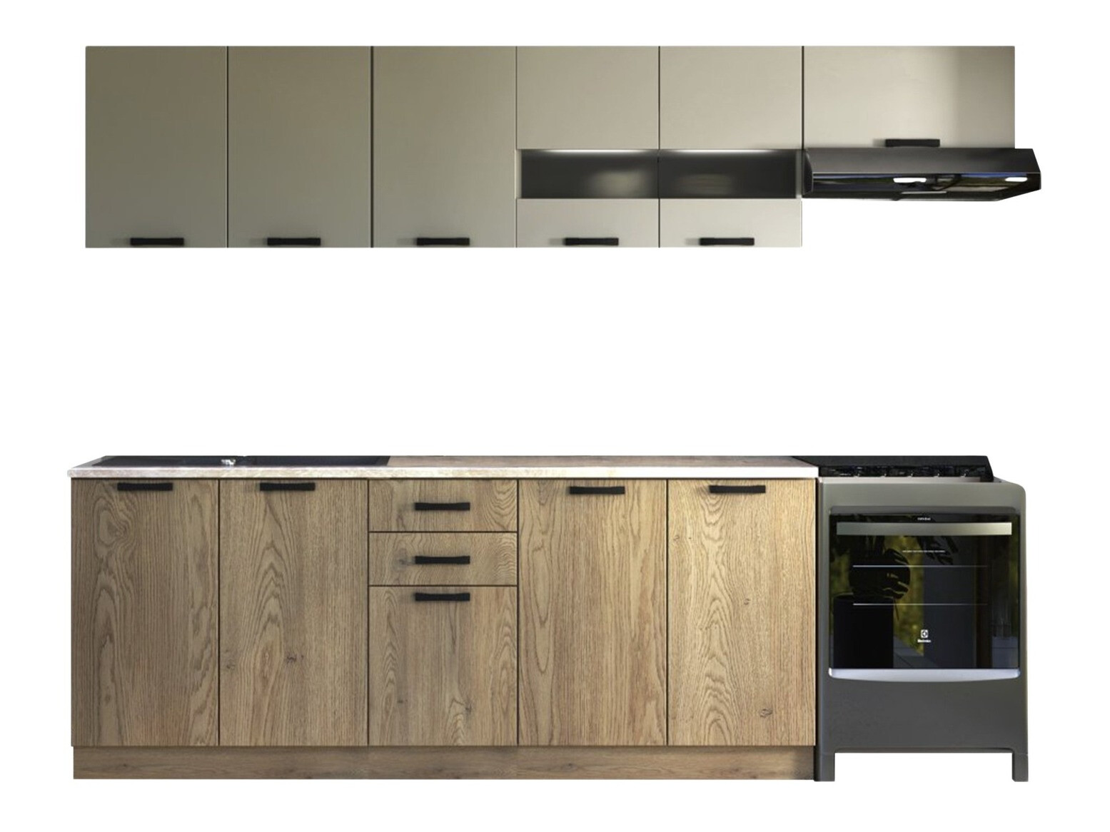 Комплект за кухня Houston 1182 (Кашмир + Дъб)