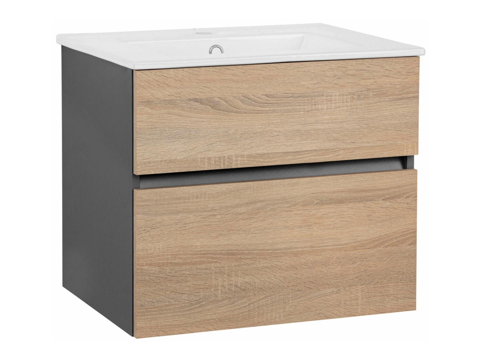 Окачен шкаф за мивка Denton 1478 (Антрацит + Дъб)