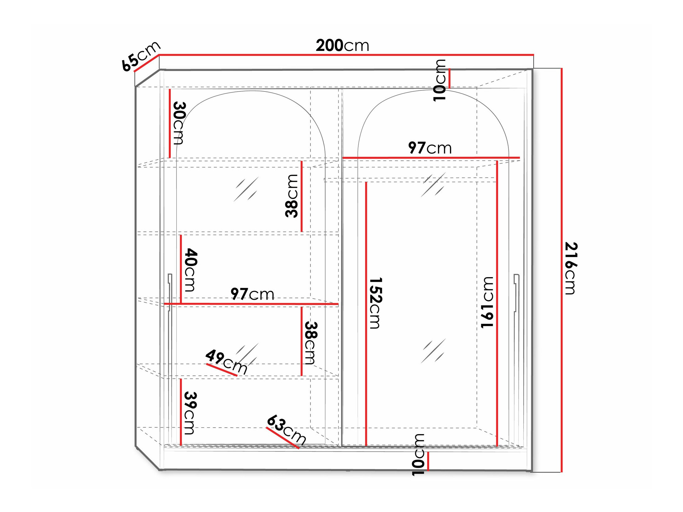 Гардероб Toledo 133 (Бял)