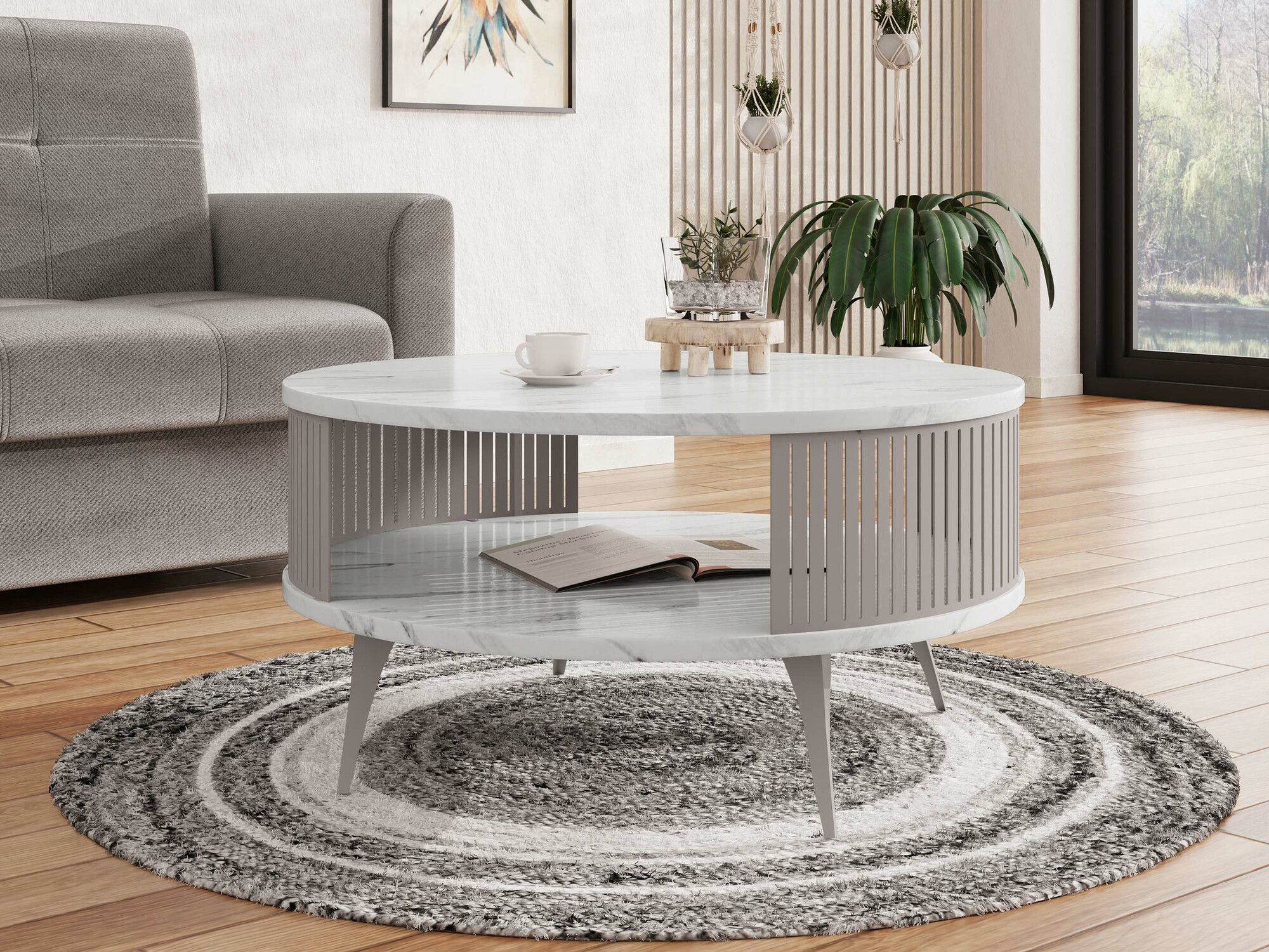 Масичка за кафе Sordore 125 (Кашмир + Бял мрамор)