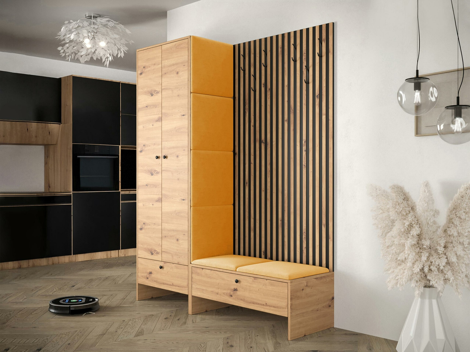 Комплект за антре Donio III (Artisan дъб + Manila 32)