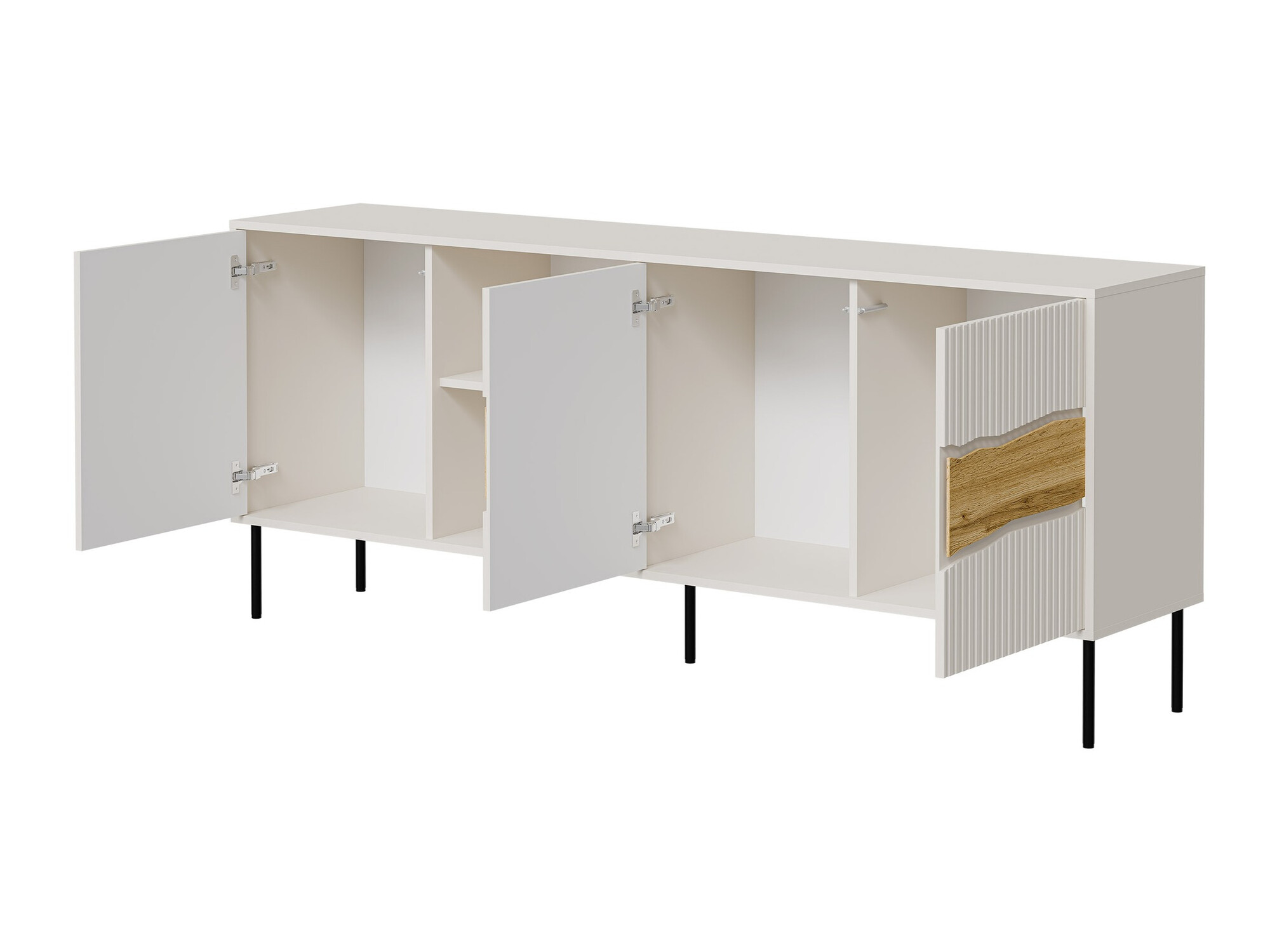 Комплект за хол Monevare 105 (Черен + Дъб уотан)