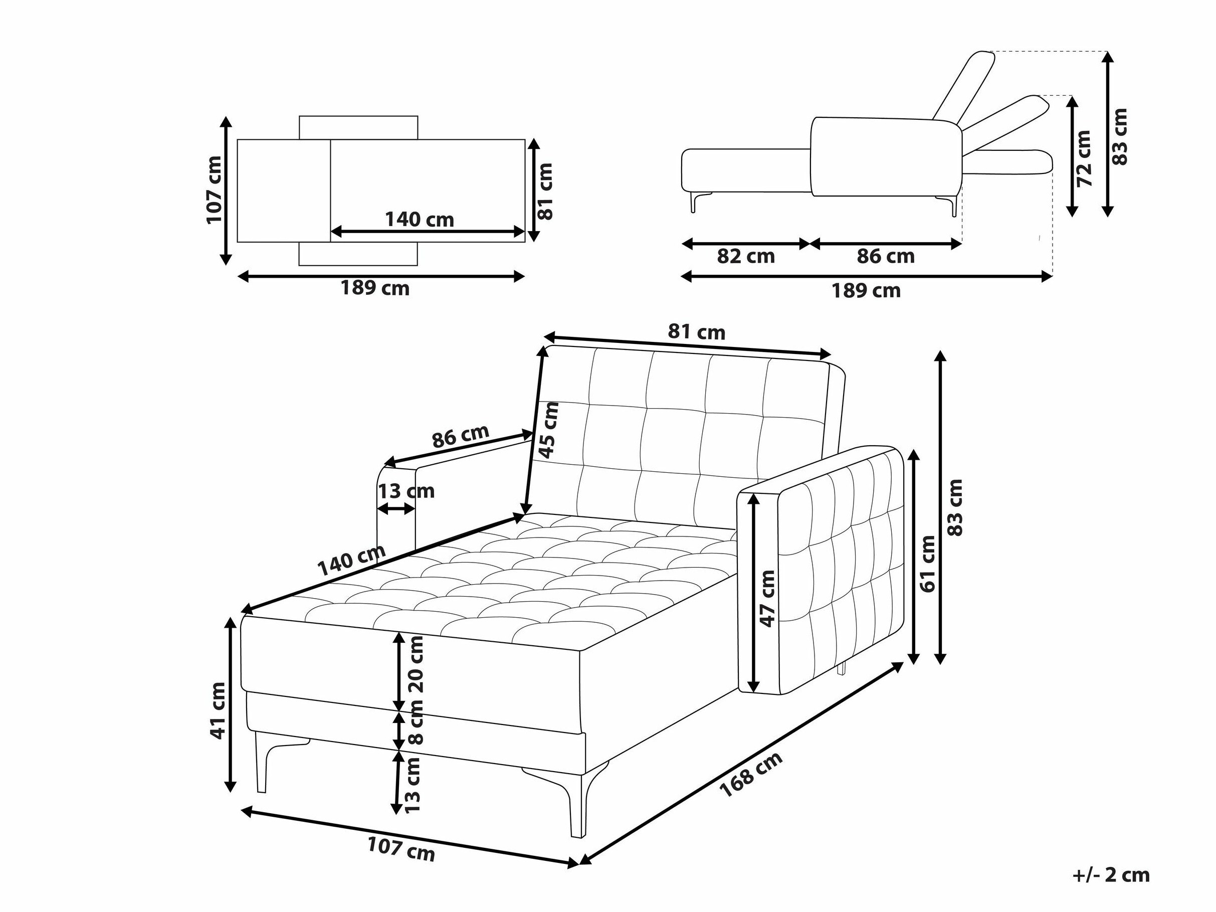 Кушетка Felvena 122 (Светло сив)