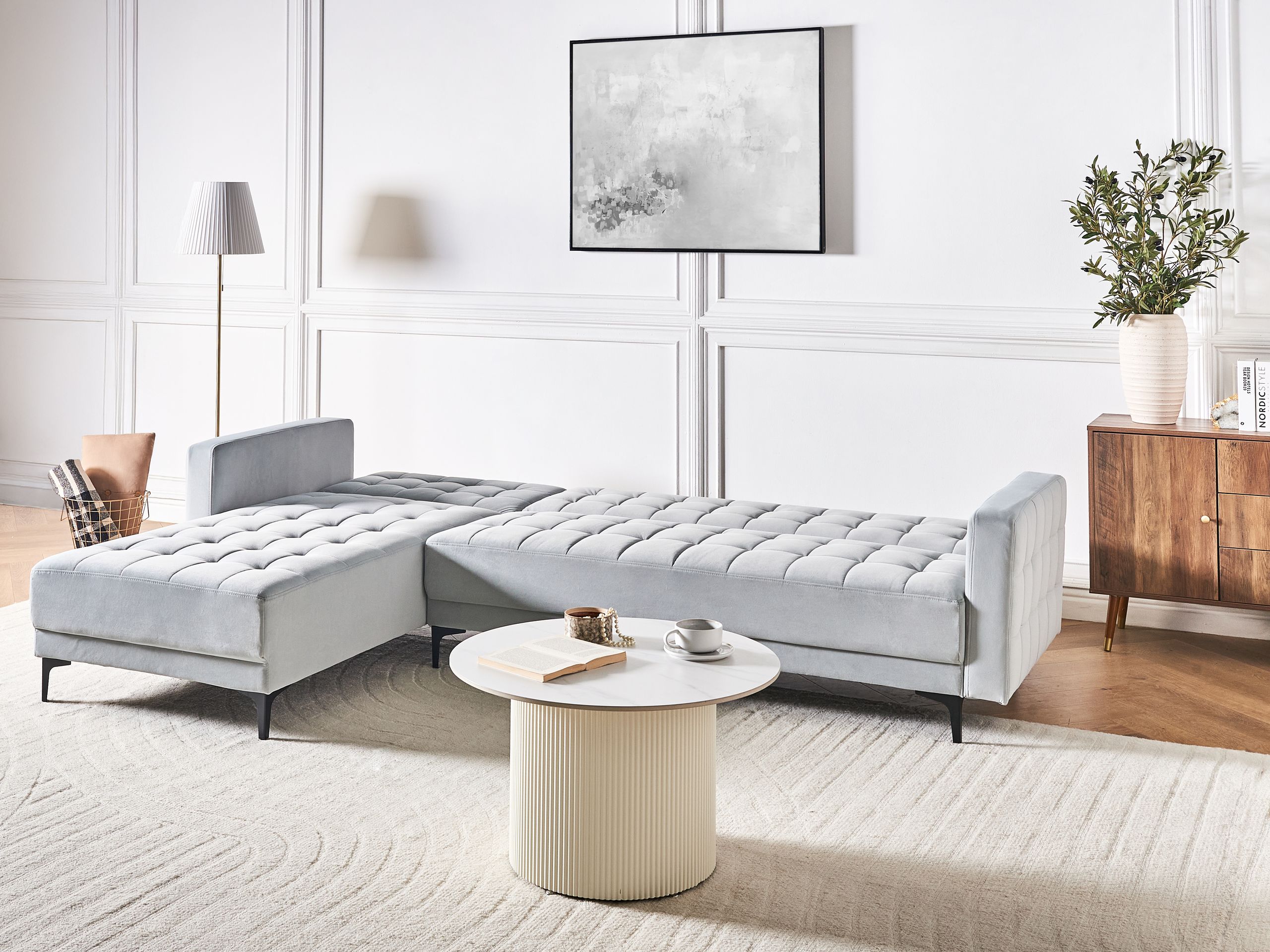 Ъглов диван Felvena 124 (Светло сив)