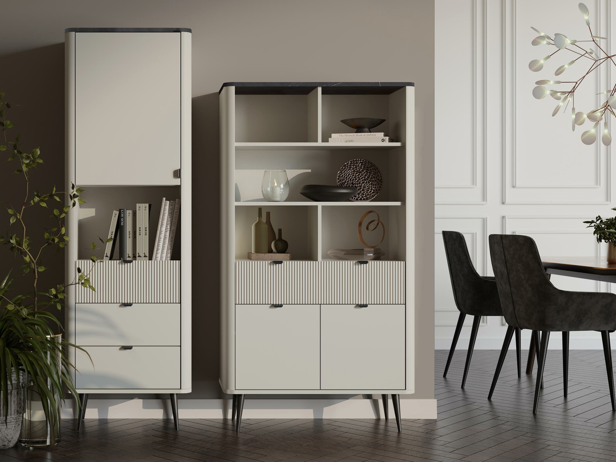 Етажерка Lufela 108 (Кашмир + Сив мрамор)