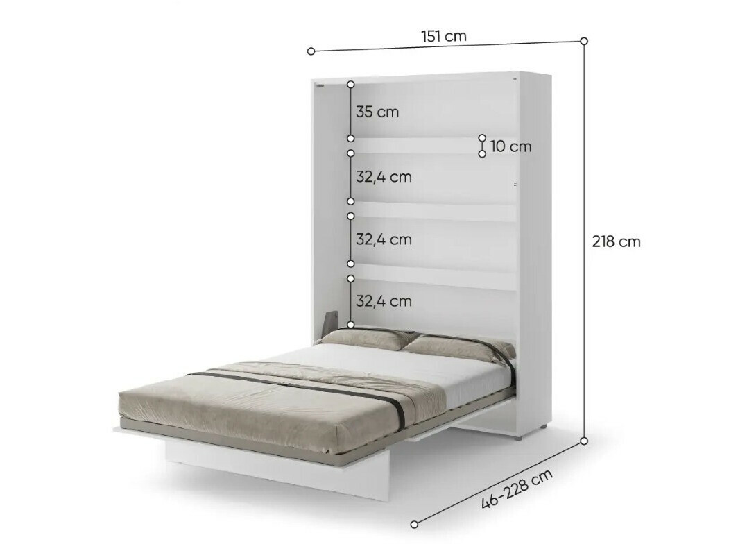 Мебелен комплект Concept Pro Lenart Levfere 139 (Бял + Сив)