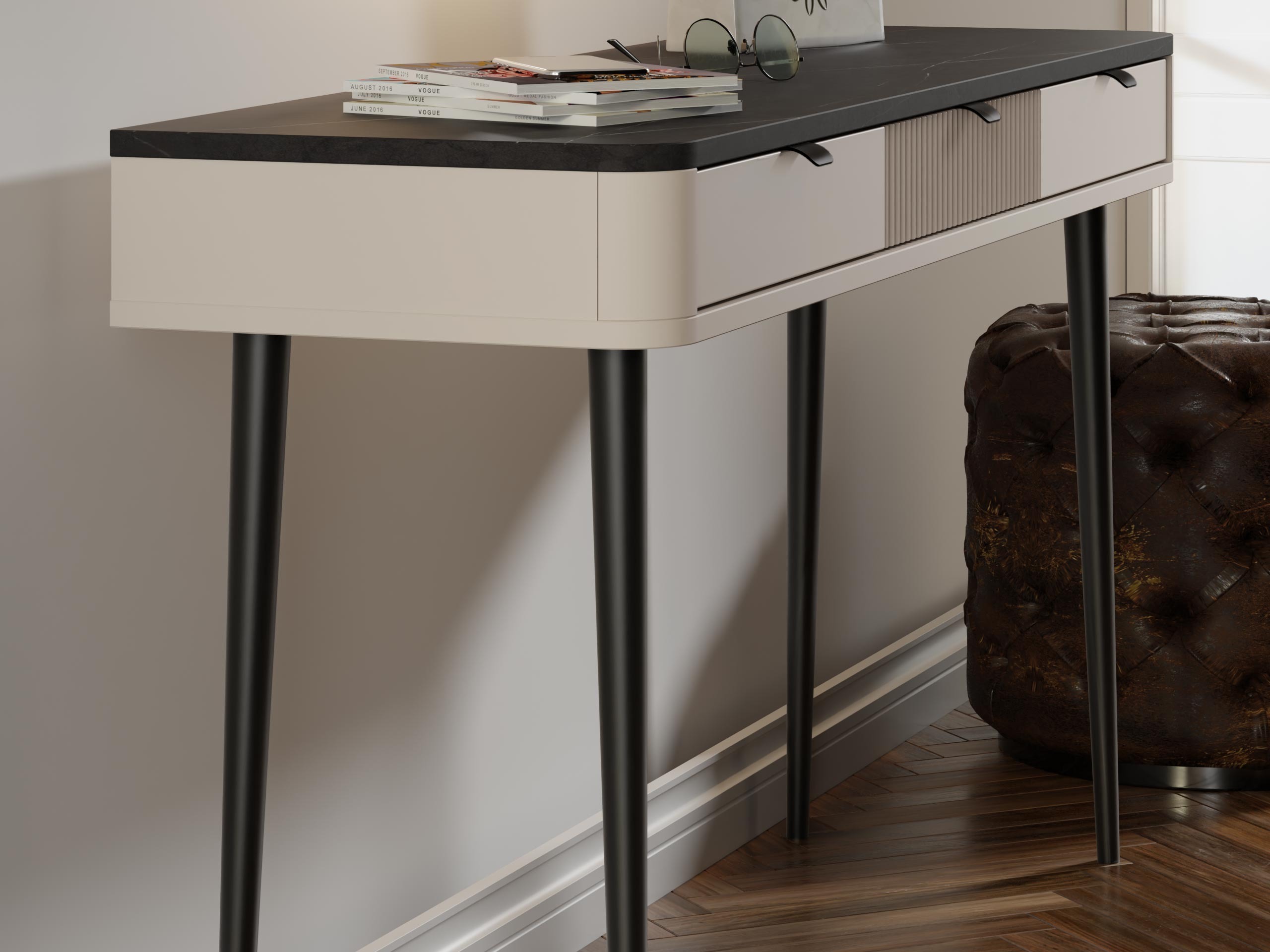 Комплект за домашен офис Lufela 123 (Кашмир + Сив мрамор)