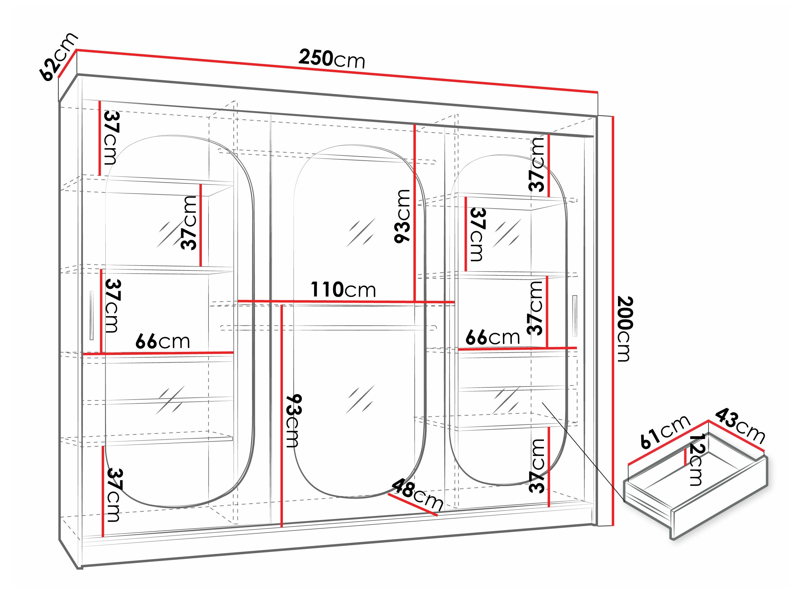 Гардероб Hartford 522 (Кашмир)