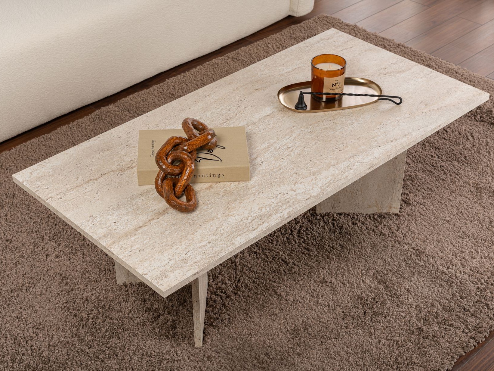 Масичка за кафе Novato 132 (Лек травертин)