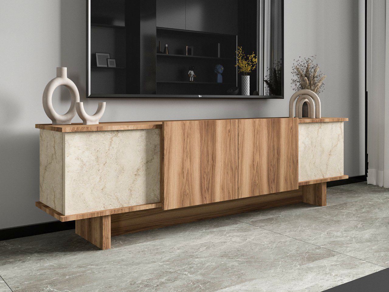 ТВ шкаф Kailua 2513 (Светлокафяво + Орех)