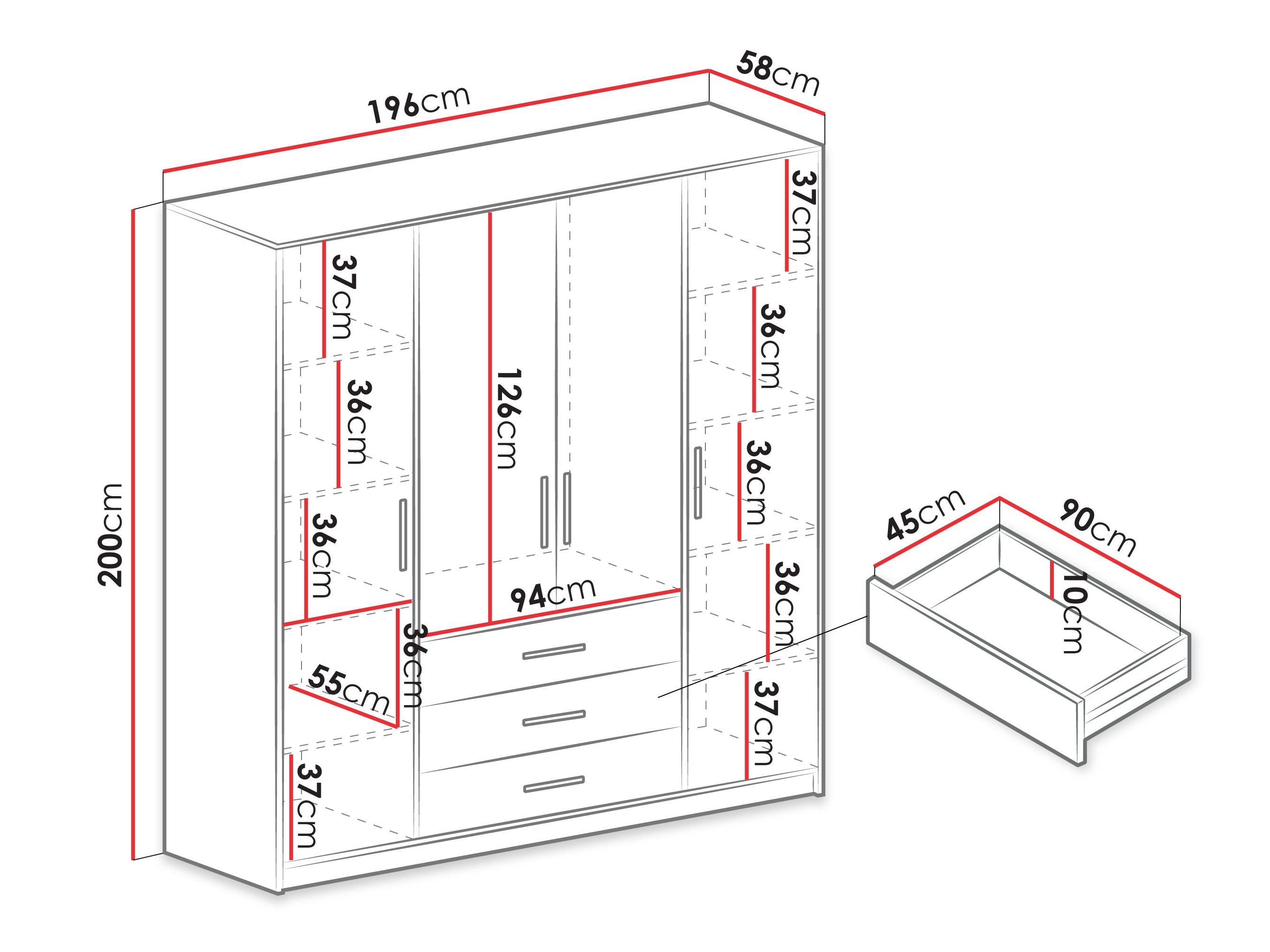 Гардероб Dortivu 154 (Кашмир)