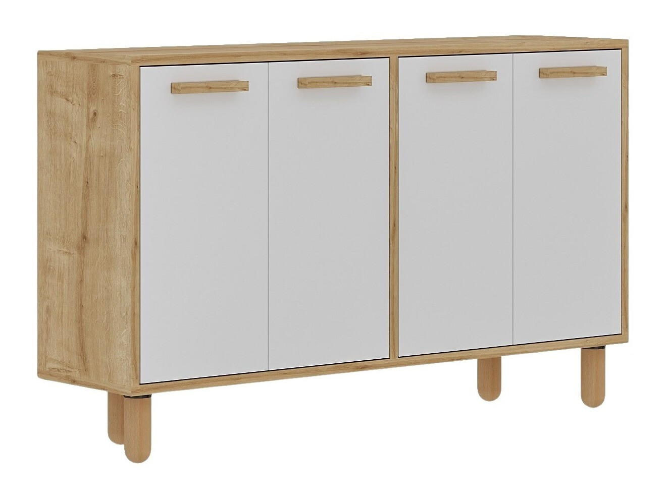 Шкаф Kailua 2542 (Бял + Дъб)