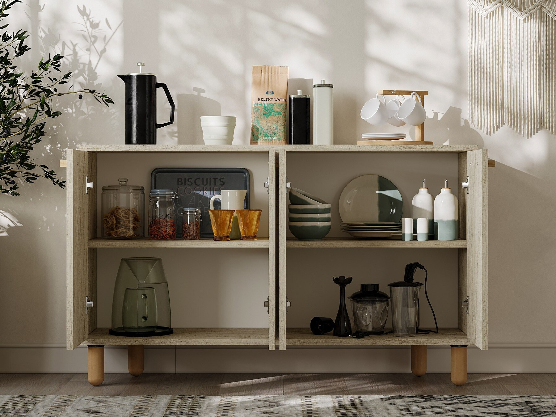 Шкаф Kailua 2542 (Светлокафяво)