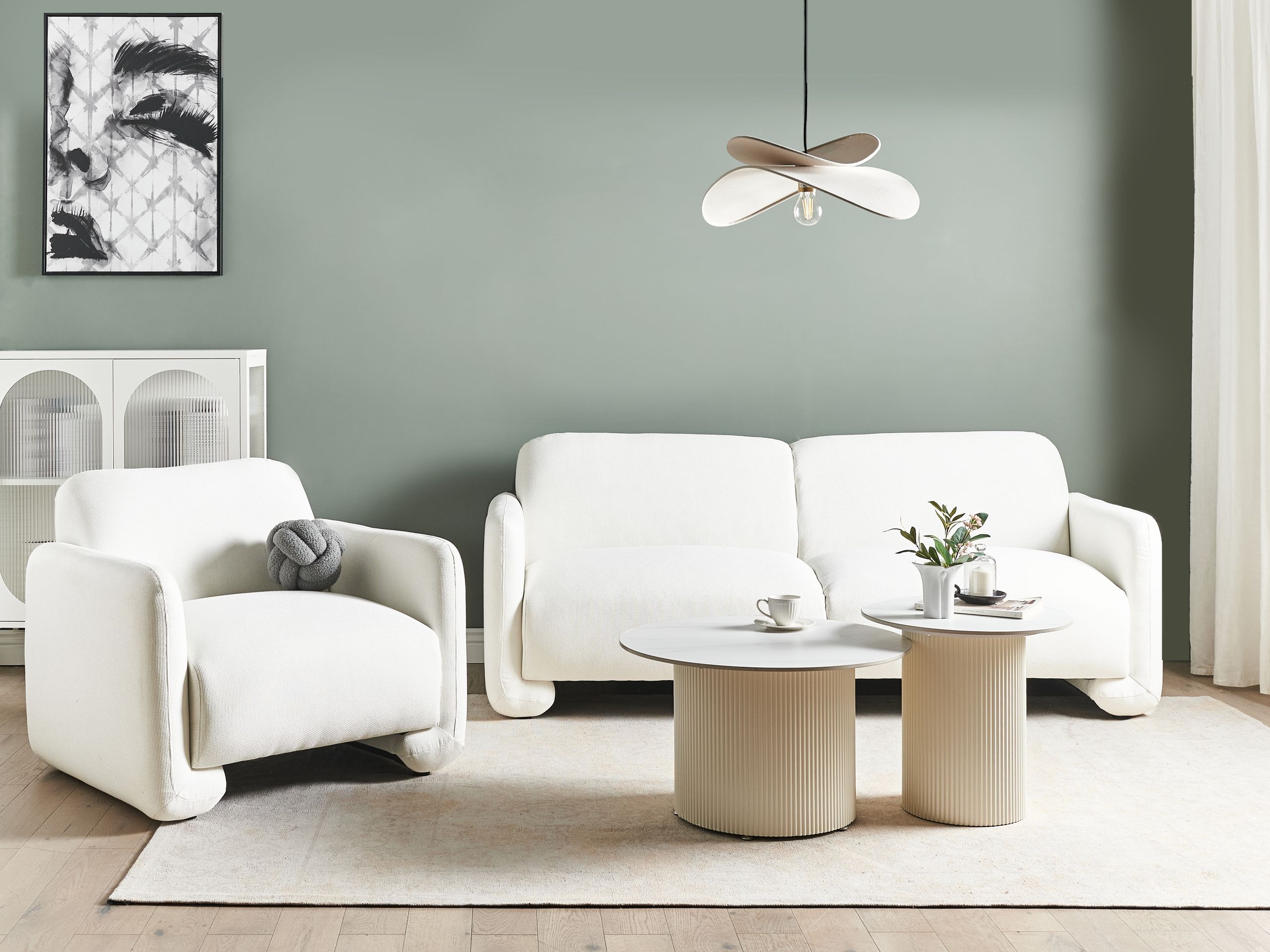 Комплект мека мебел Berwyn 2703 (Бял)