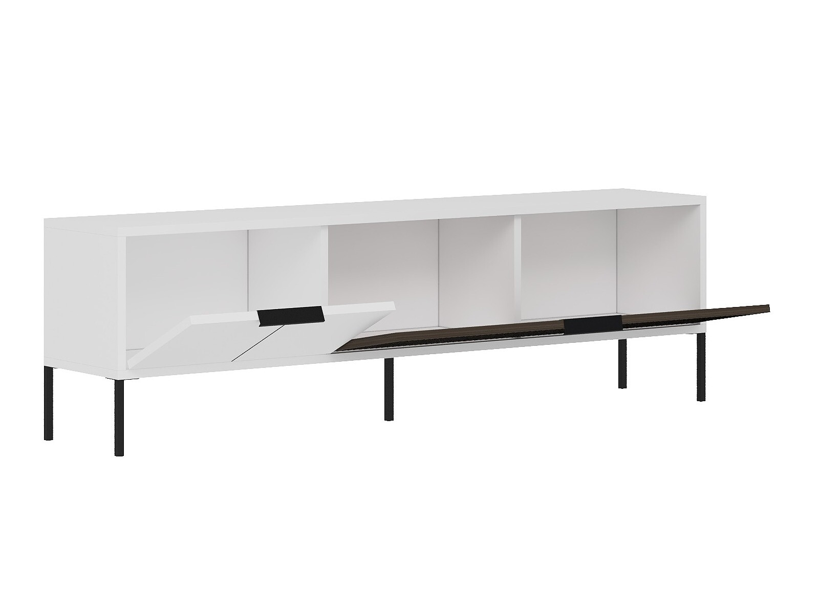 ТВ шкаф Kailua 2550 (Бял + Орех)