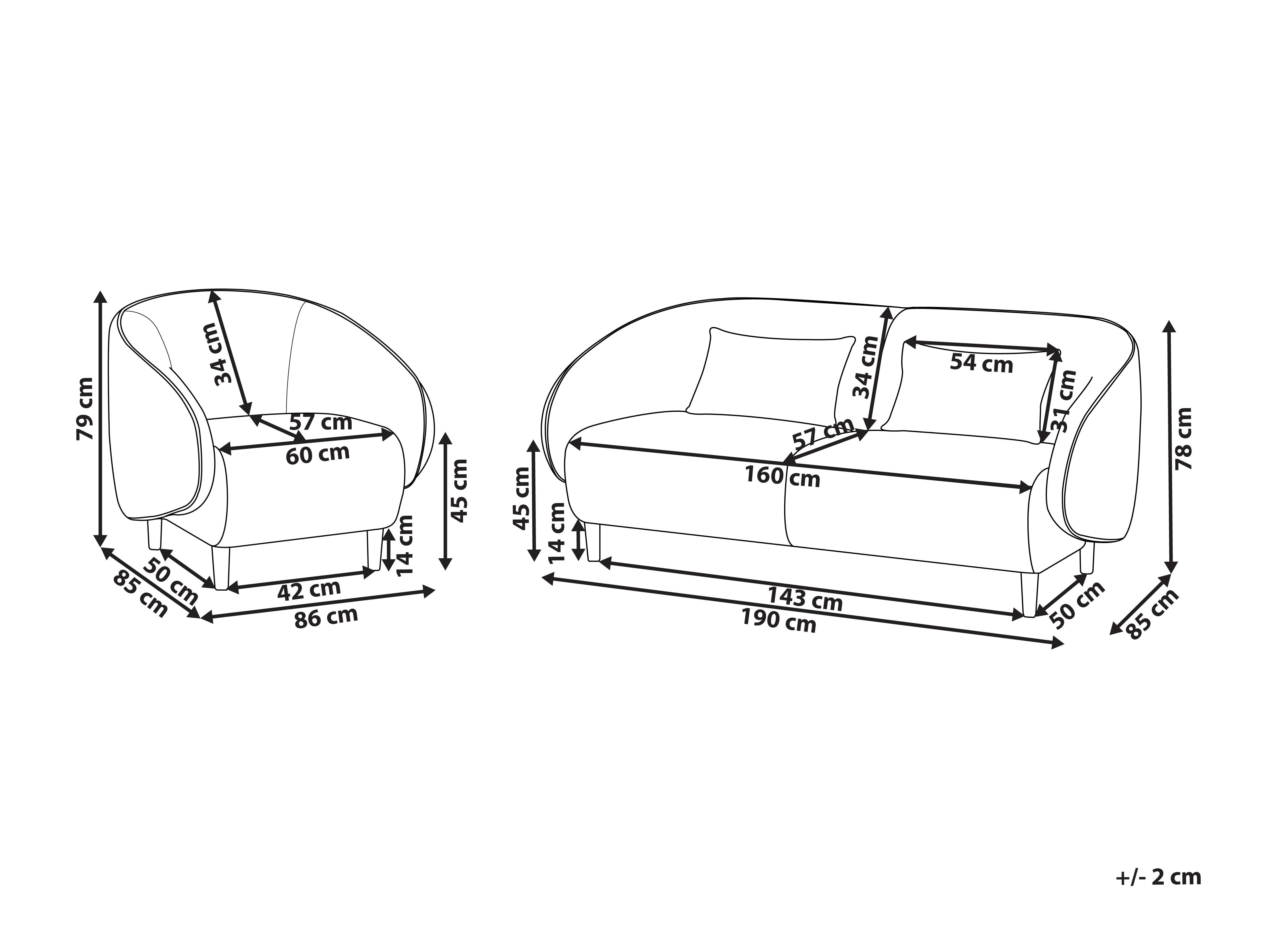 Комплект мека мебел Berwyn 2707 (Светло бежово)