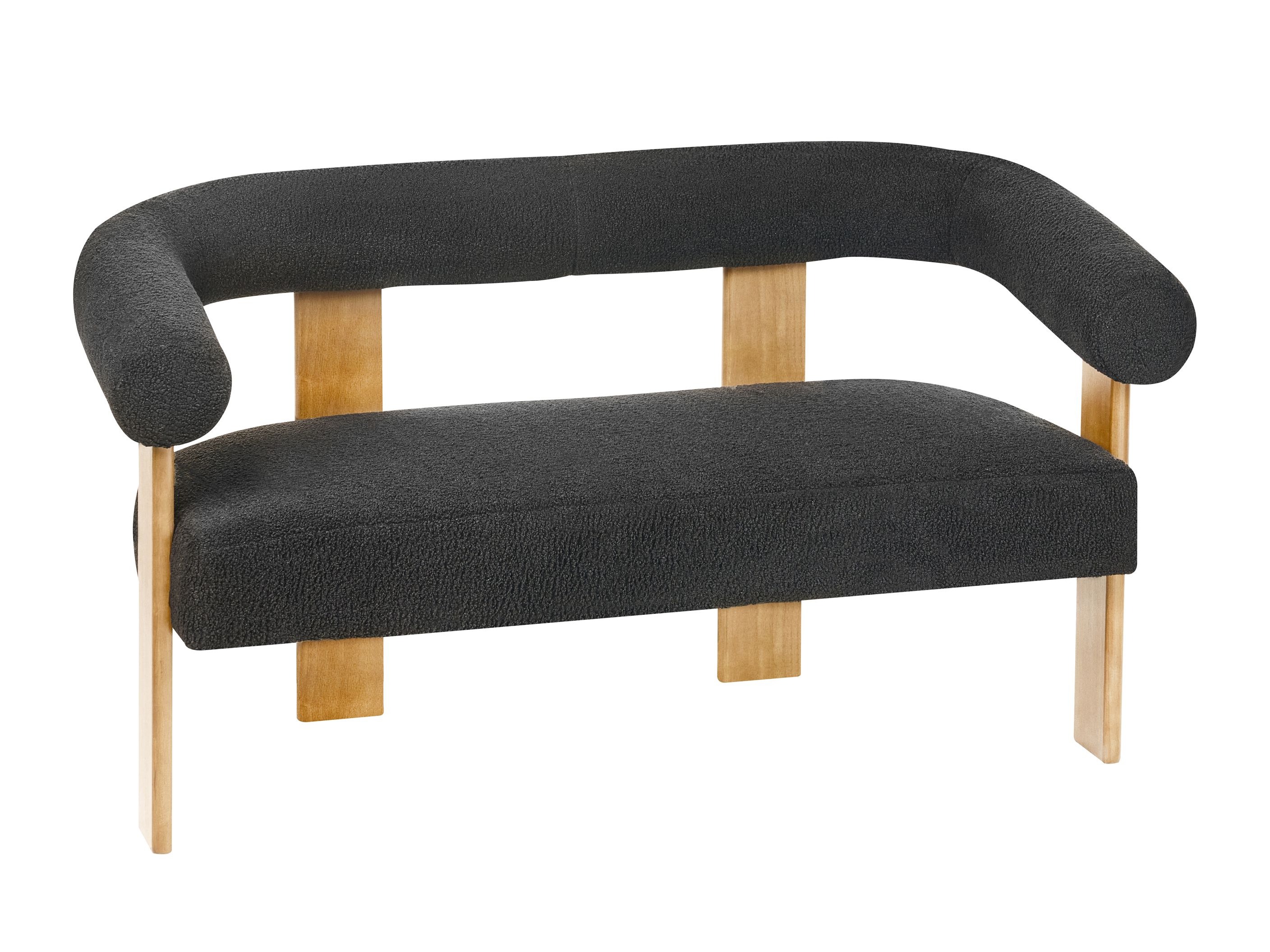 Комплект мека мебел Berwyn 2710 (Черен + Ярък дърво)