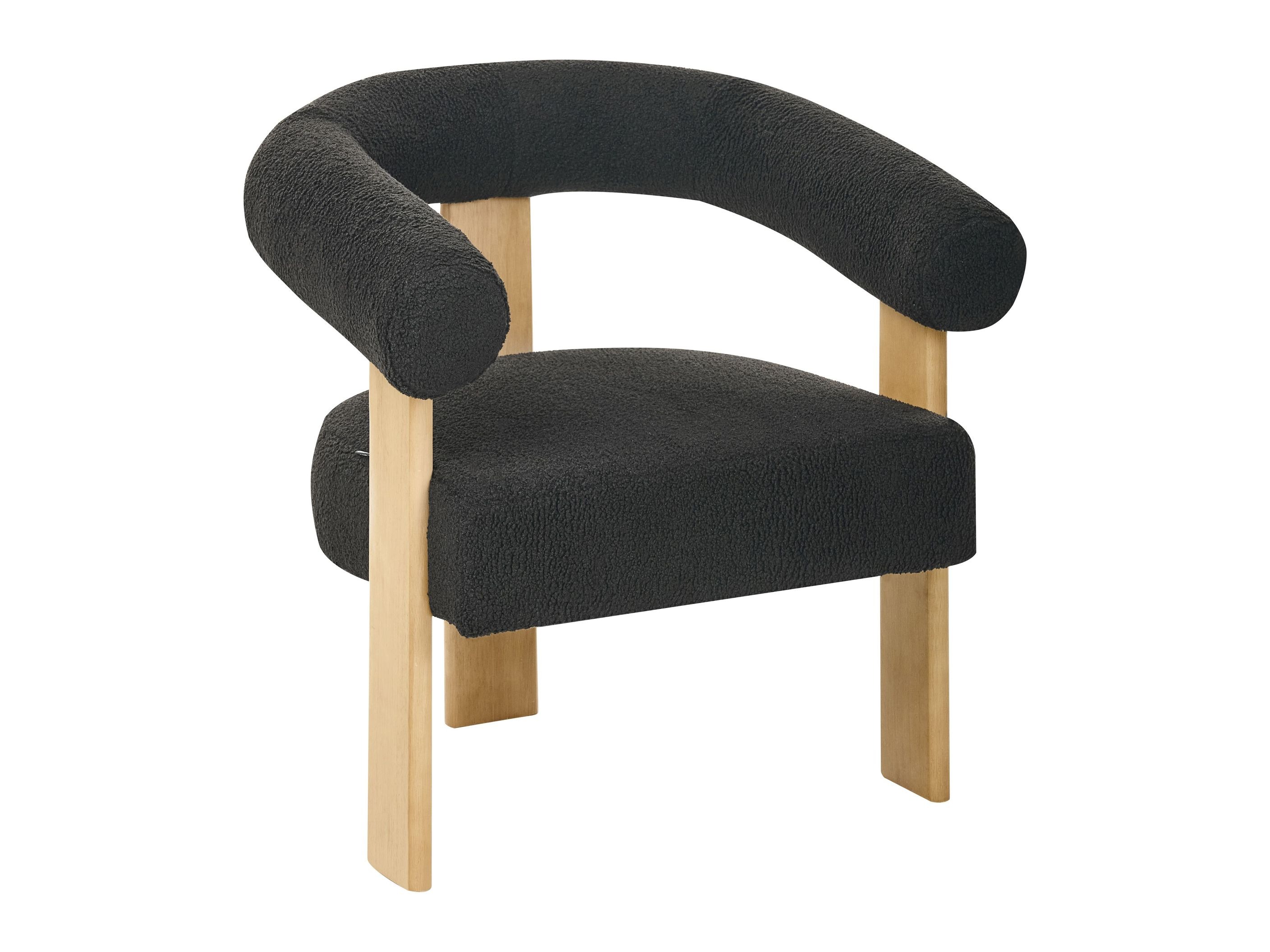 Комплект мека мебел Berwyn 2710 (Черен + Ярък дърво)