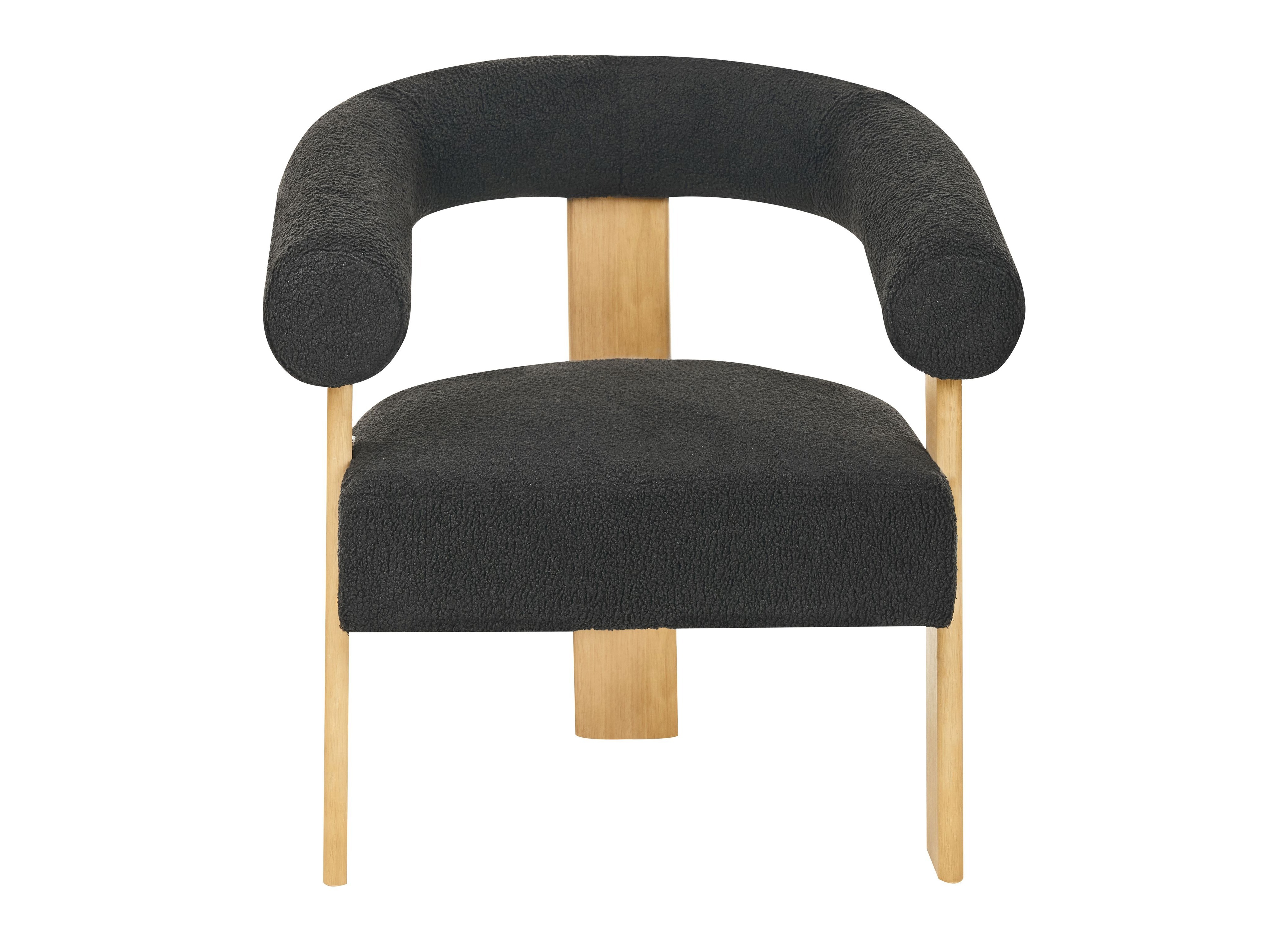 Комплект мека мебел Berwyn 2710 (Черен + Ярък дърво)