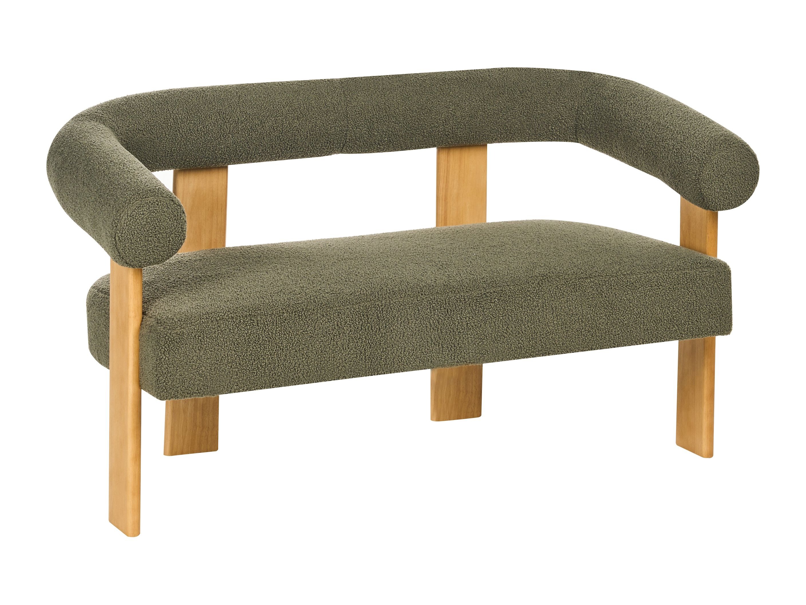 Комплект мека мебел Berwyn 2710 (Зелен + Ярък дърво)