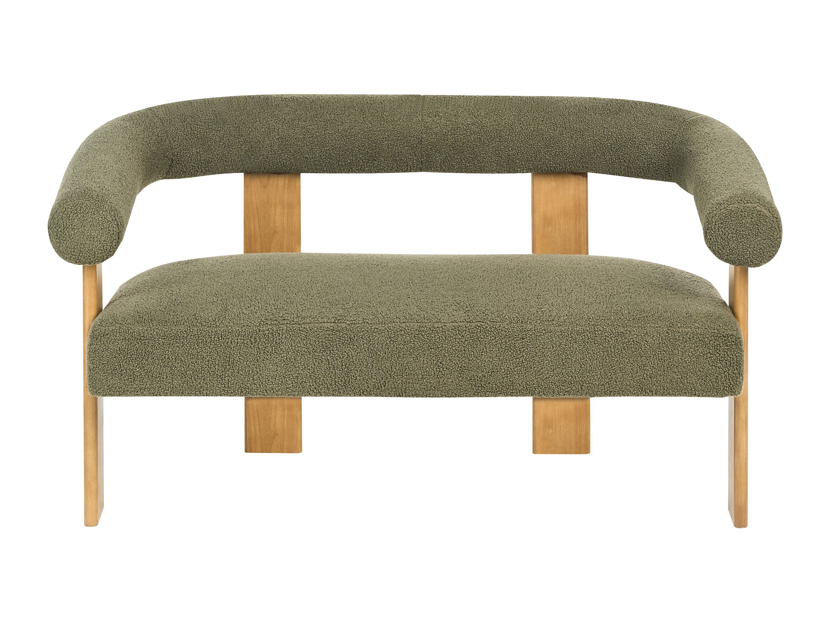 Комплект мека мебел Berwyn 2710 (Зелен + Ярък дърво)