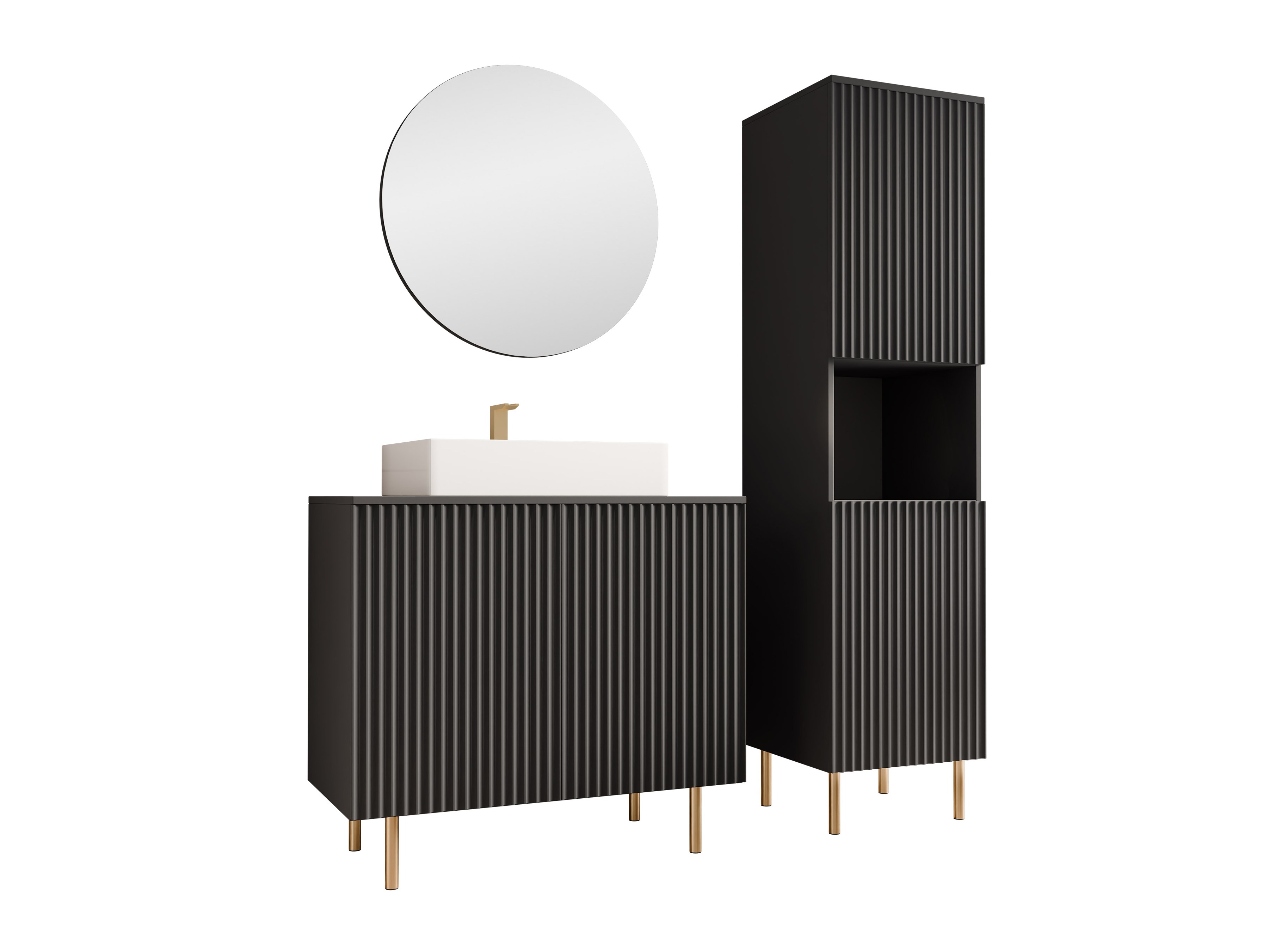 Комплект за баня Virdomi 111 (Черен)