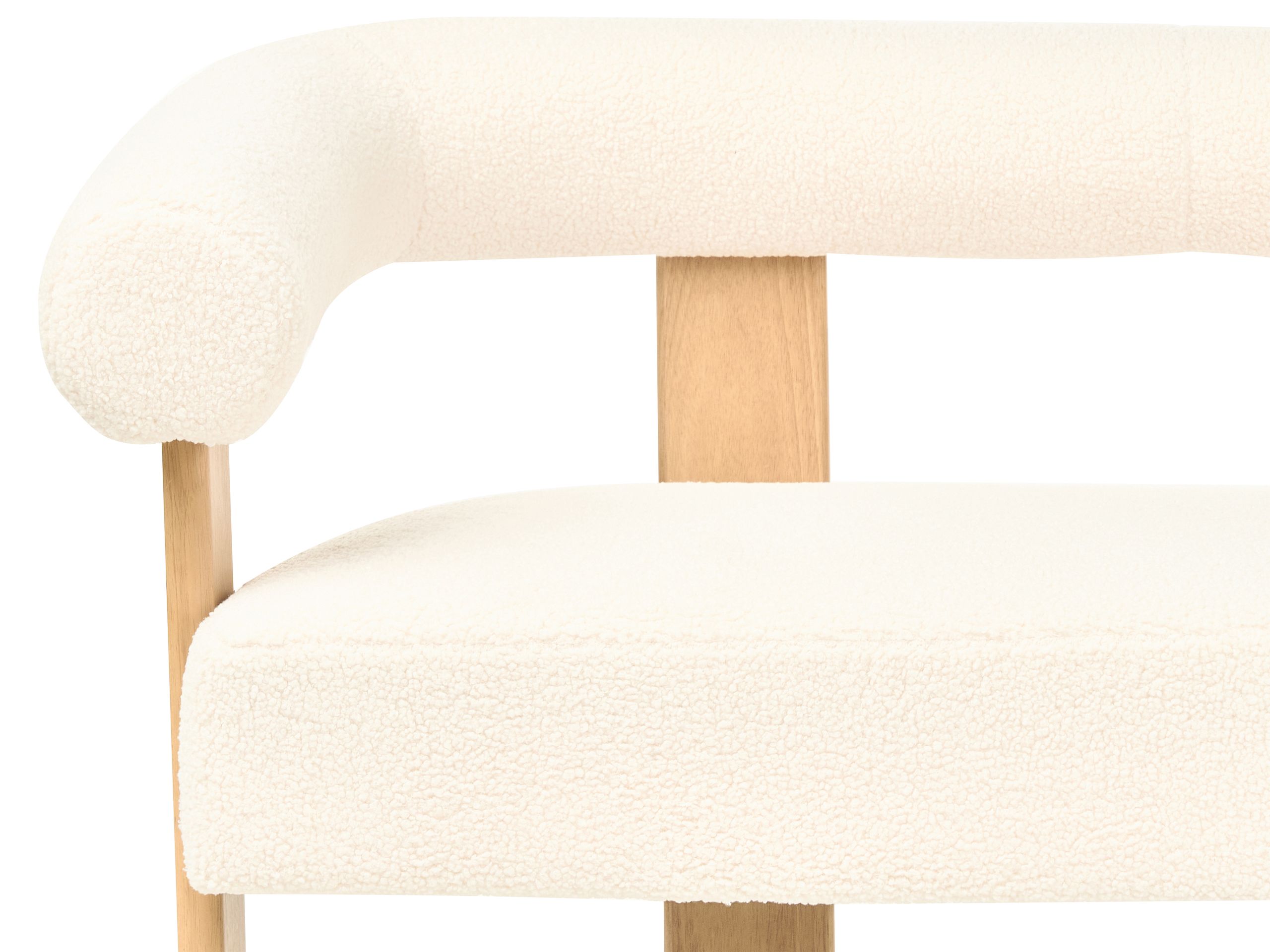 Тапицирана пейка Berwyn 2709 (Бял + Ярък дърво)