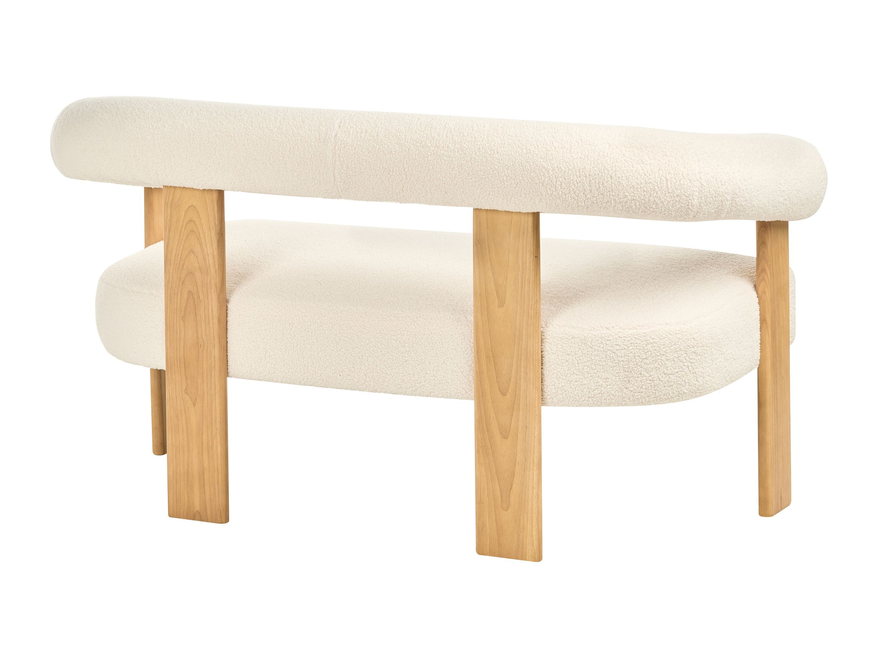 Тапицирана пейка Berwyn 2709 (Бял + Ярък дърво)