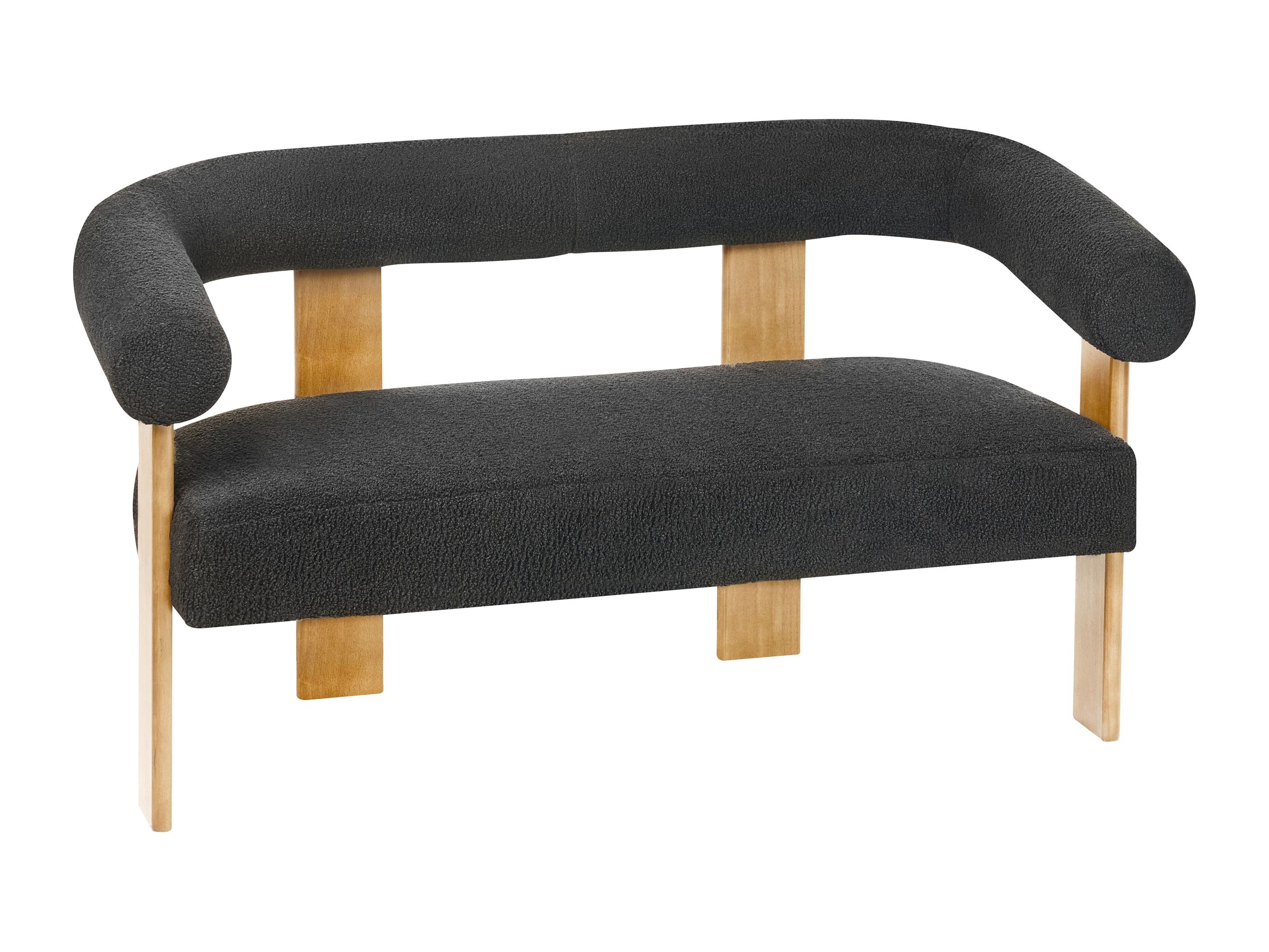 Тапицирана пейка Berwyn 2709 (Черен + Ярък дърво)