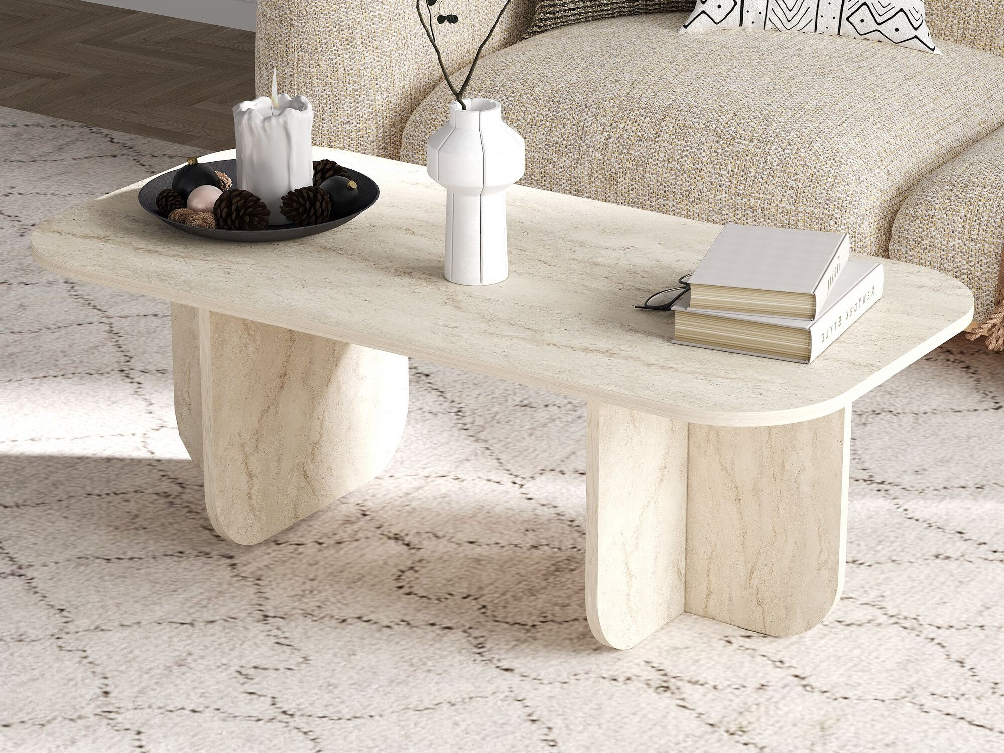 Масичка за кафе Kailua 2560 (Светъл Travertine)
