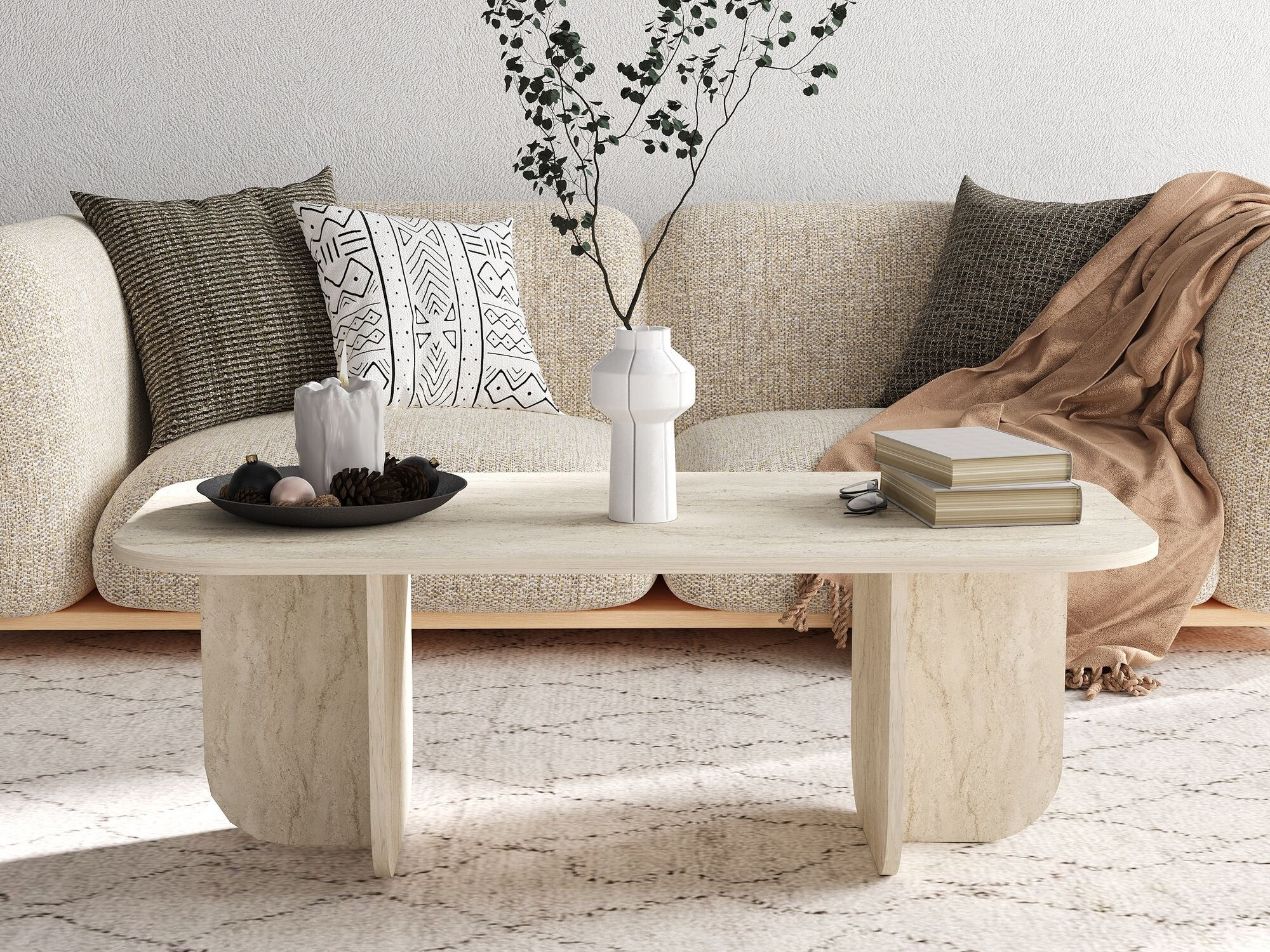 Масичка за кафе Kailua 2560 (Светъл Travertine)