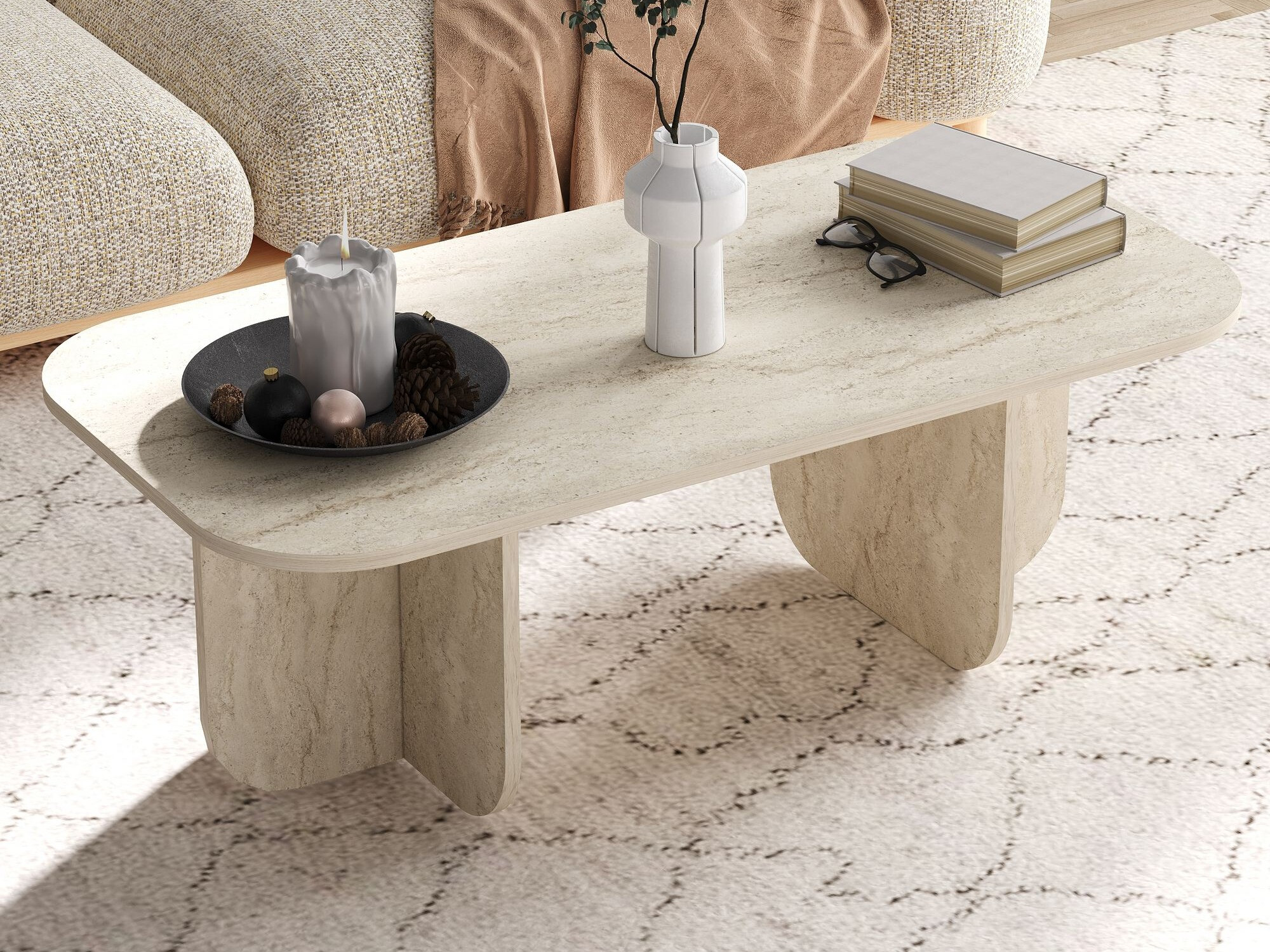 Масичка за кафе Kailua 2560 (Светъл Travertine)