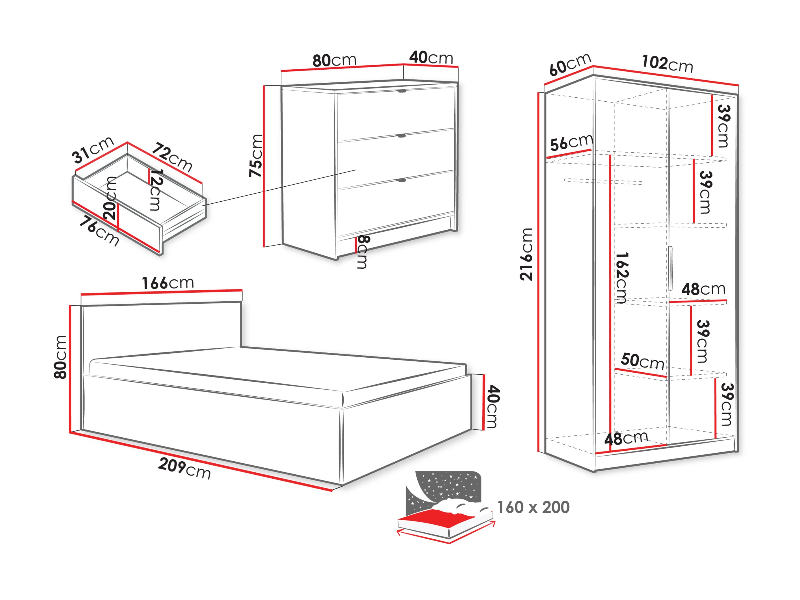 Комплект за спалня Comfivo Papilio