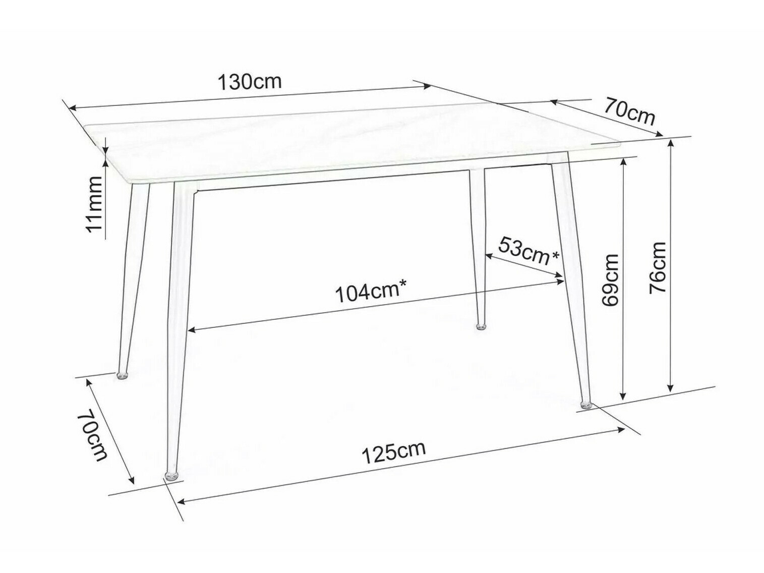 Маса Detroit 779 (Черен мрамор)