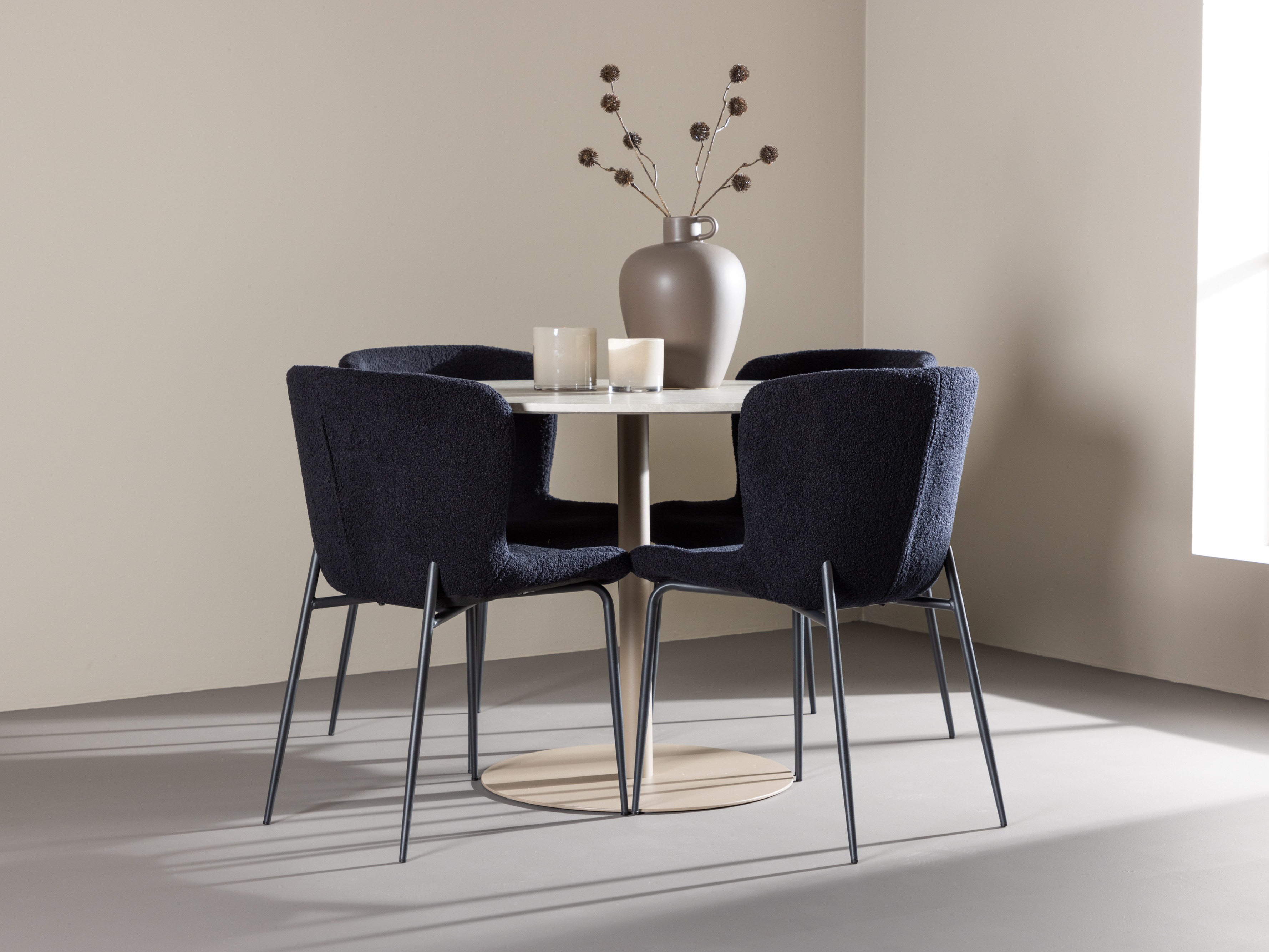 Маса и столове за трапезария Dallas 4863 (Черен)