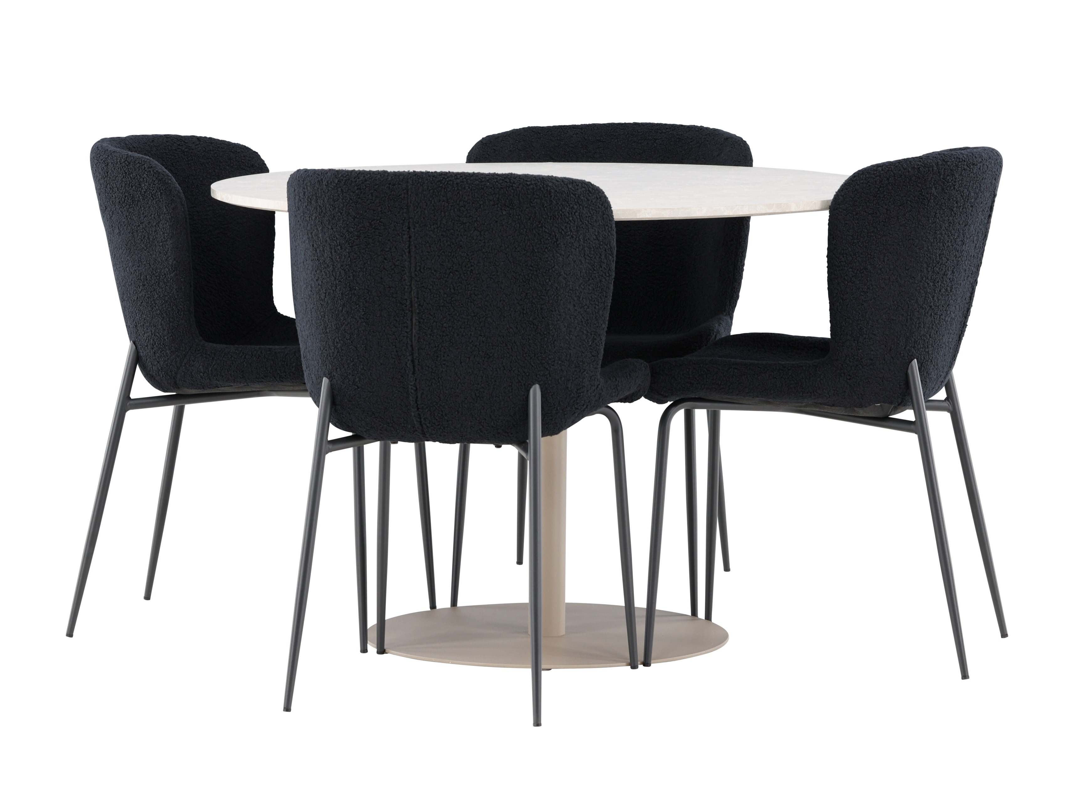 Маса и столове за трапезария Dallas 4863 (Черен)