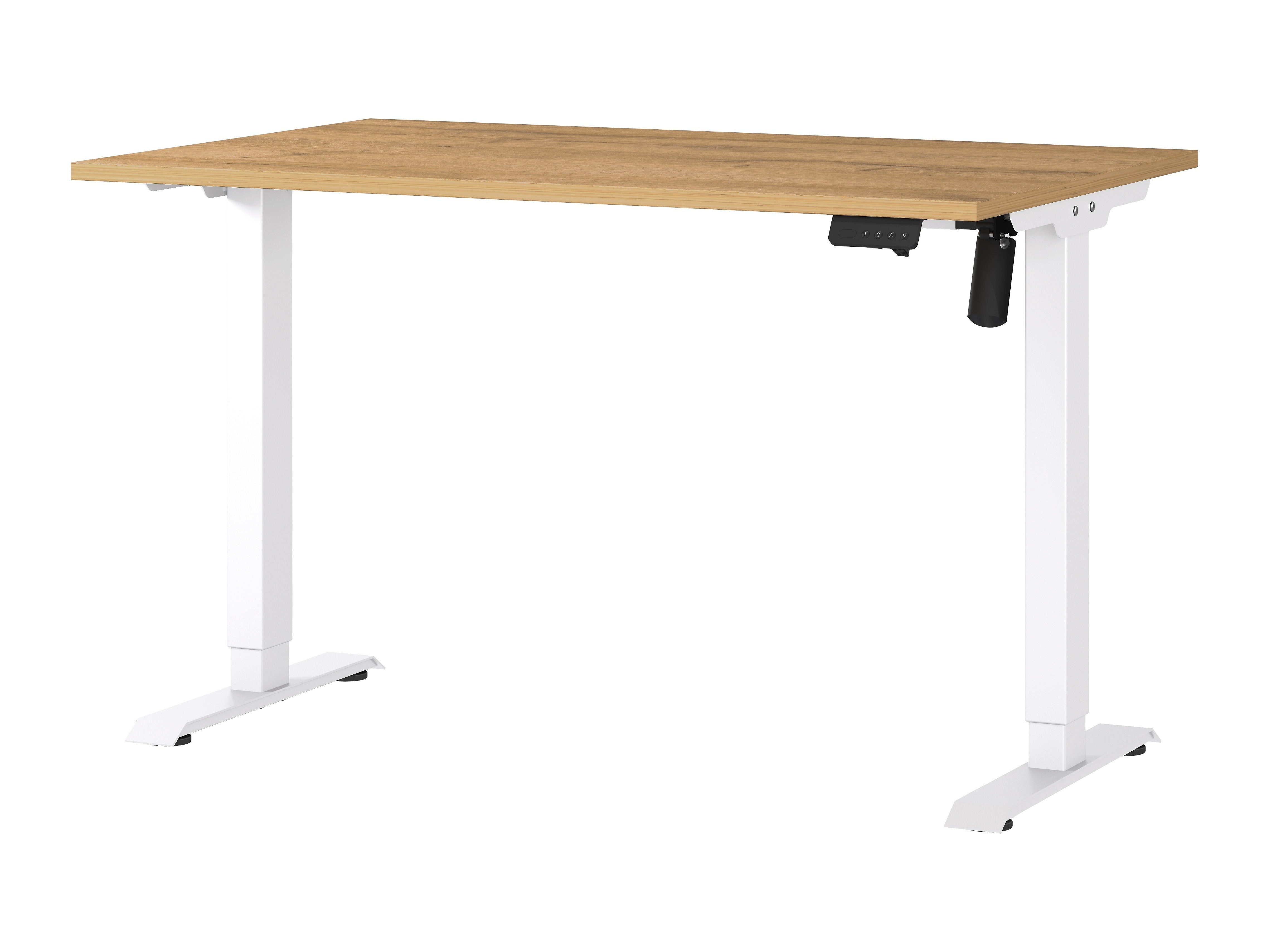 Офис бюро с регулируема височина Lartesi 115 (Grandson дъб + Бял)