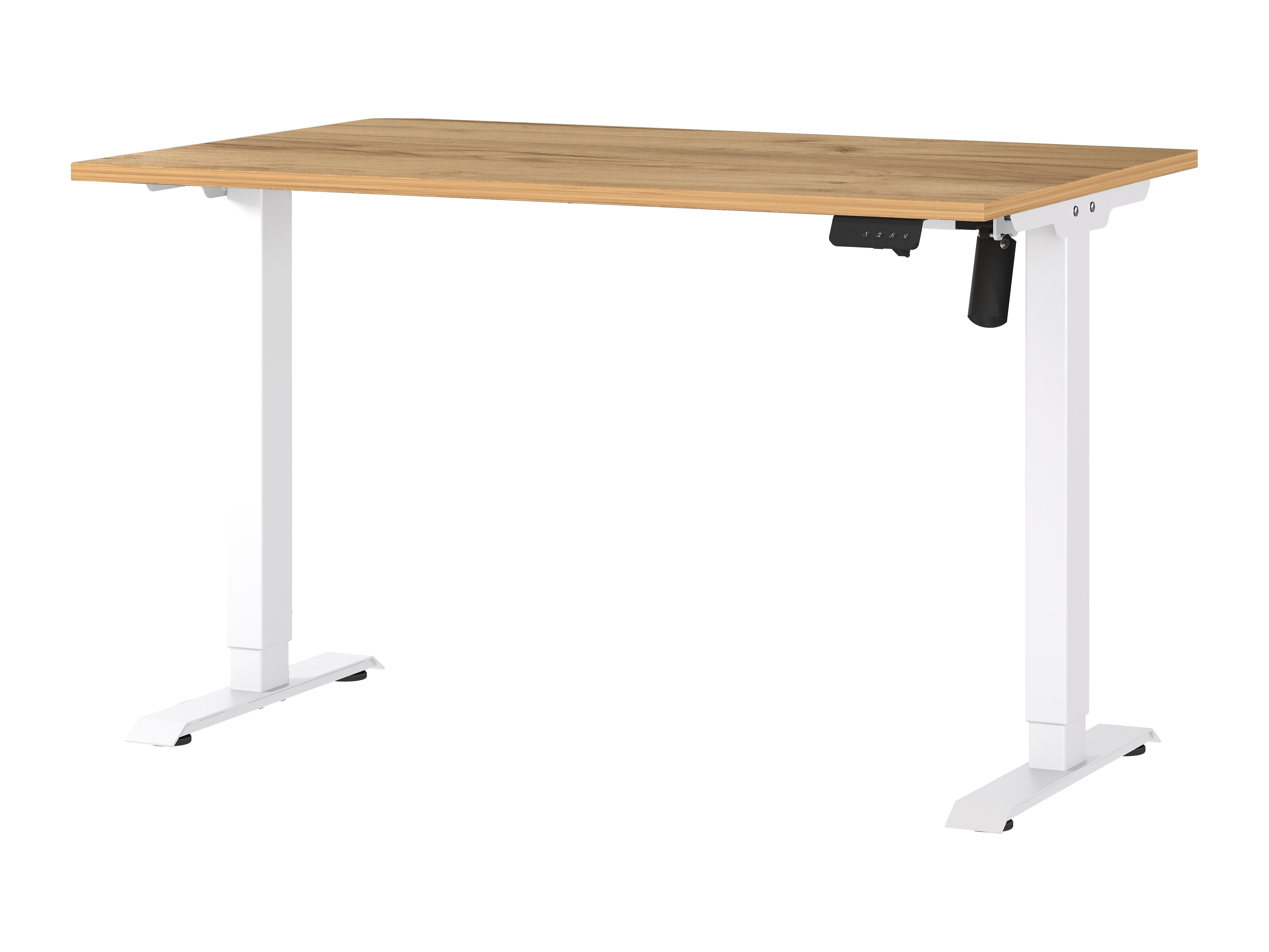 Офис бюро с регулируема височина Lartesi 115 (Navarra дъб + Бял)