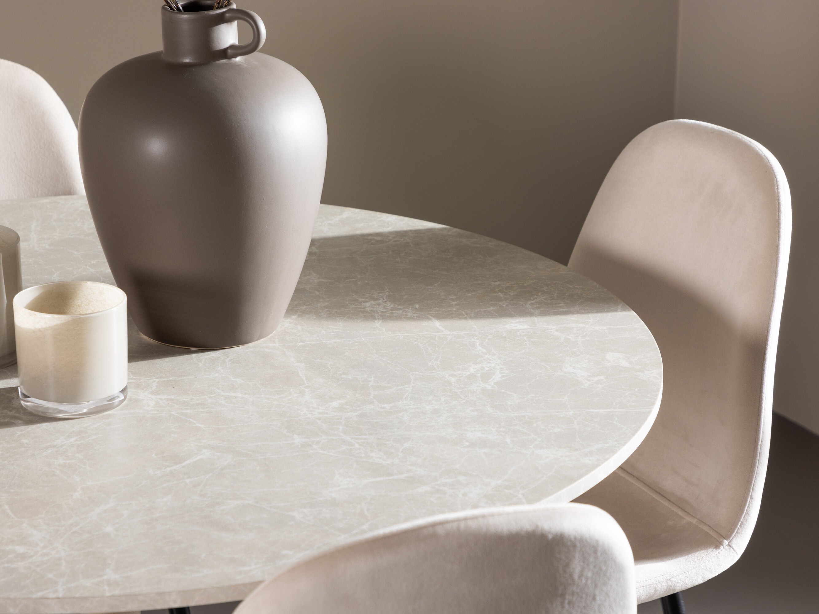 Маса и столове за трапезария Dallas 4867 (Черен + Бежов)