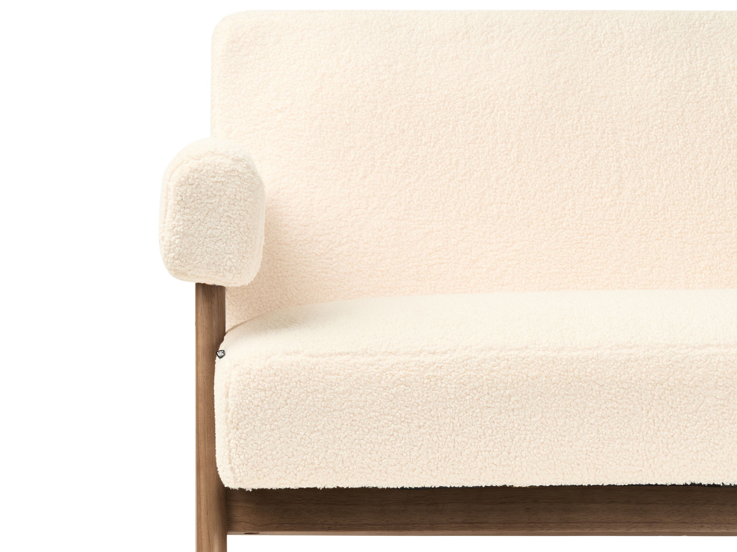 Тапицирана пейка Berwyn 2713 (Бял + Тъмно дърво)