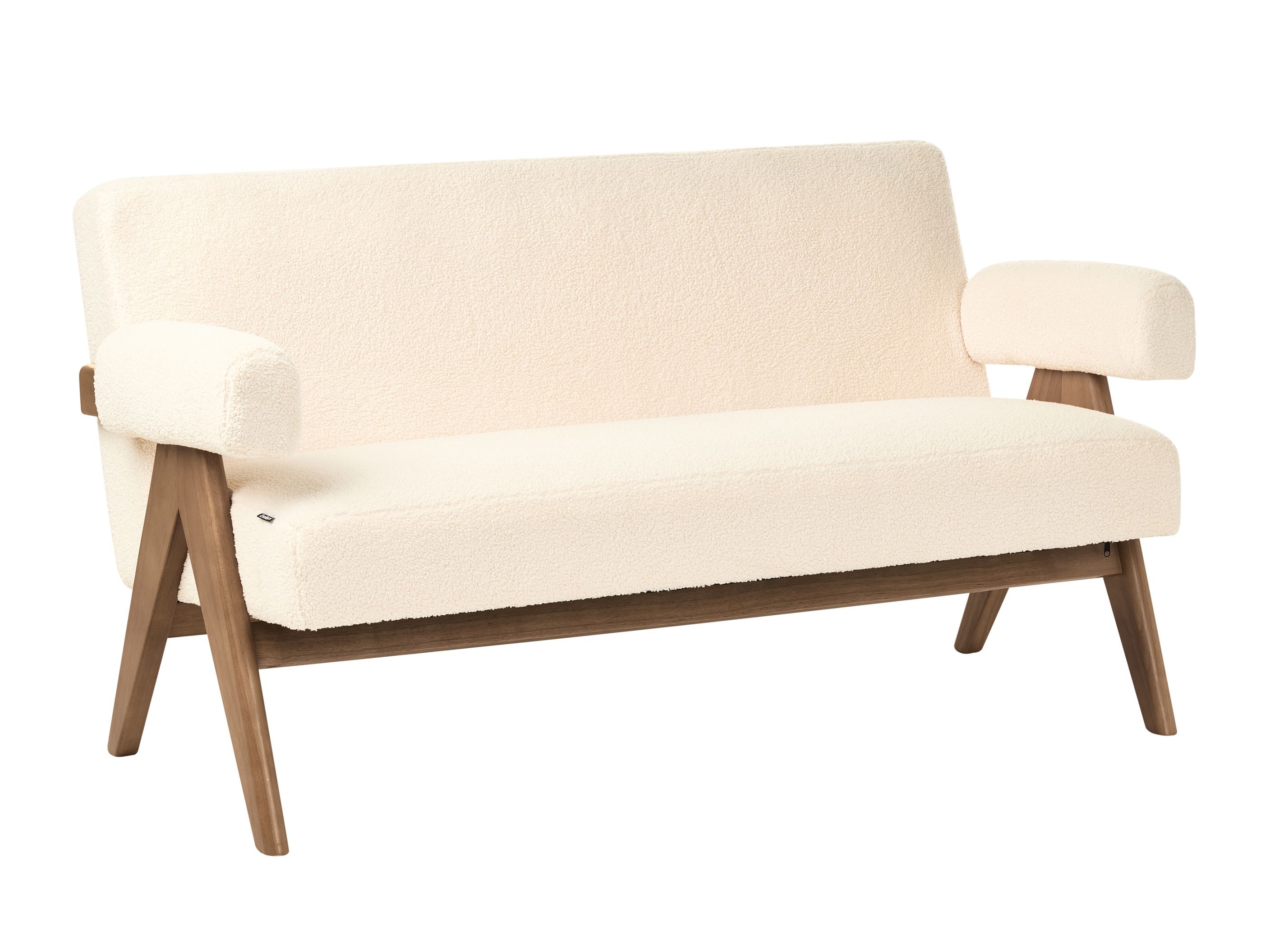 Тапицирана пейка Berwyn 2713 (Бял + Тъмно дърво)