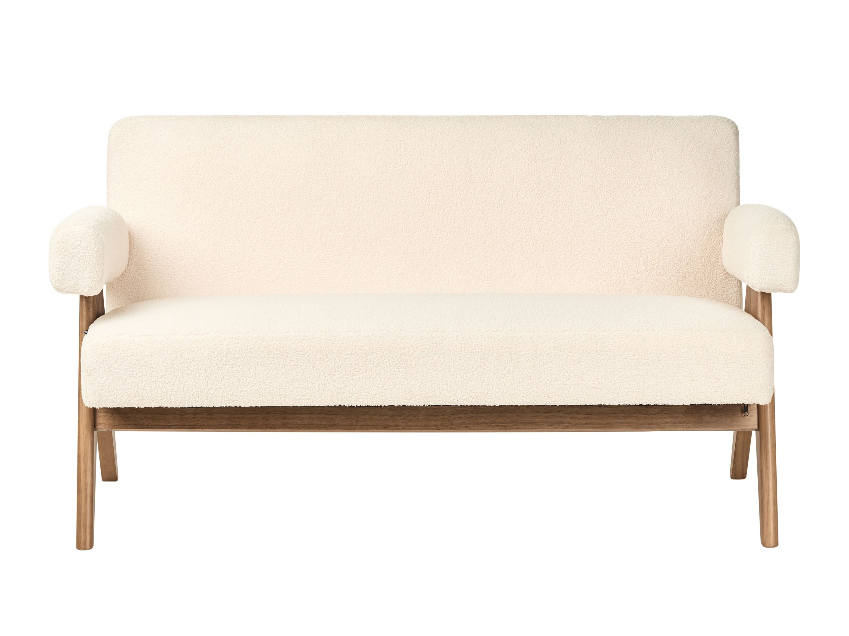 Тапицирана пейка Berwyn 2713 (Бял + Тъмно дърво)