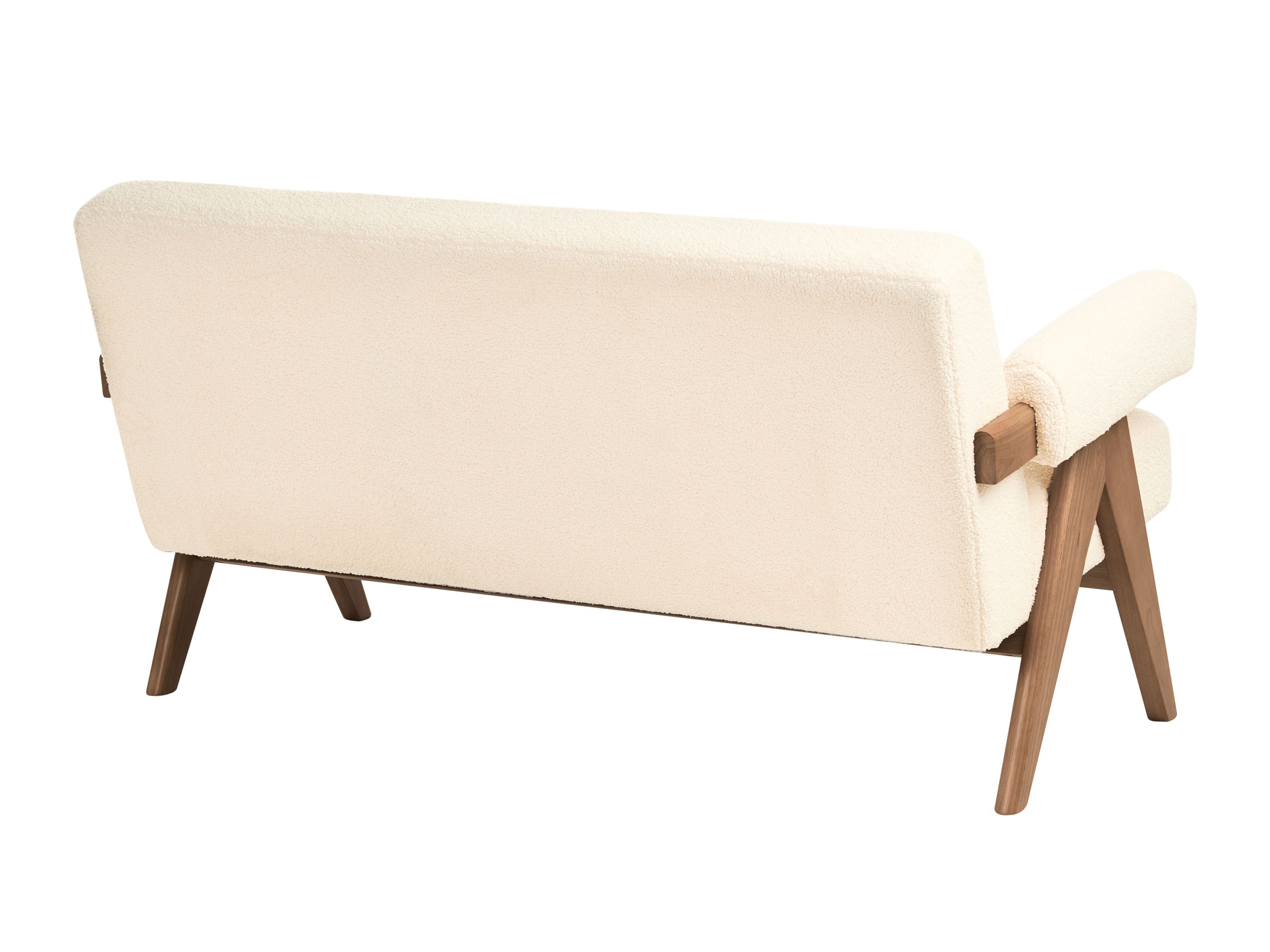 Тапицирана пейка Berwyn 2713 (Бял + Тъмно дърво)